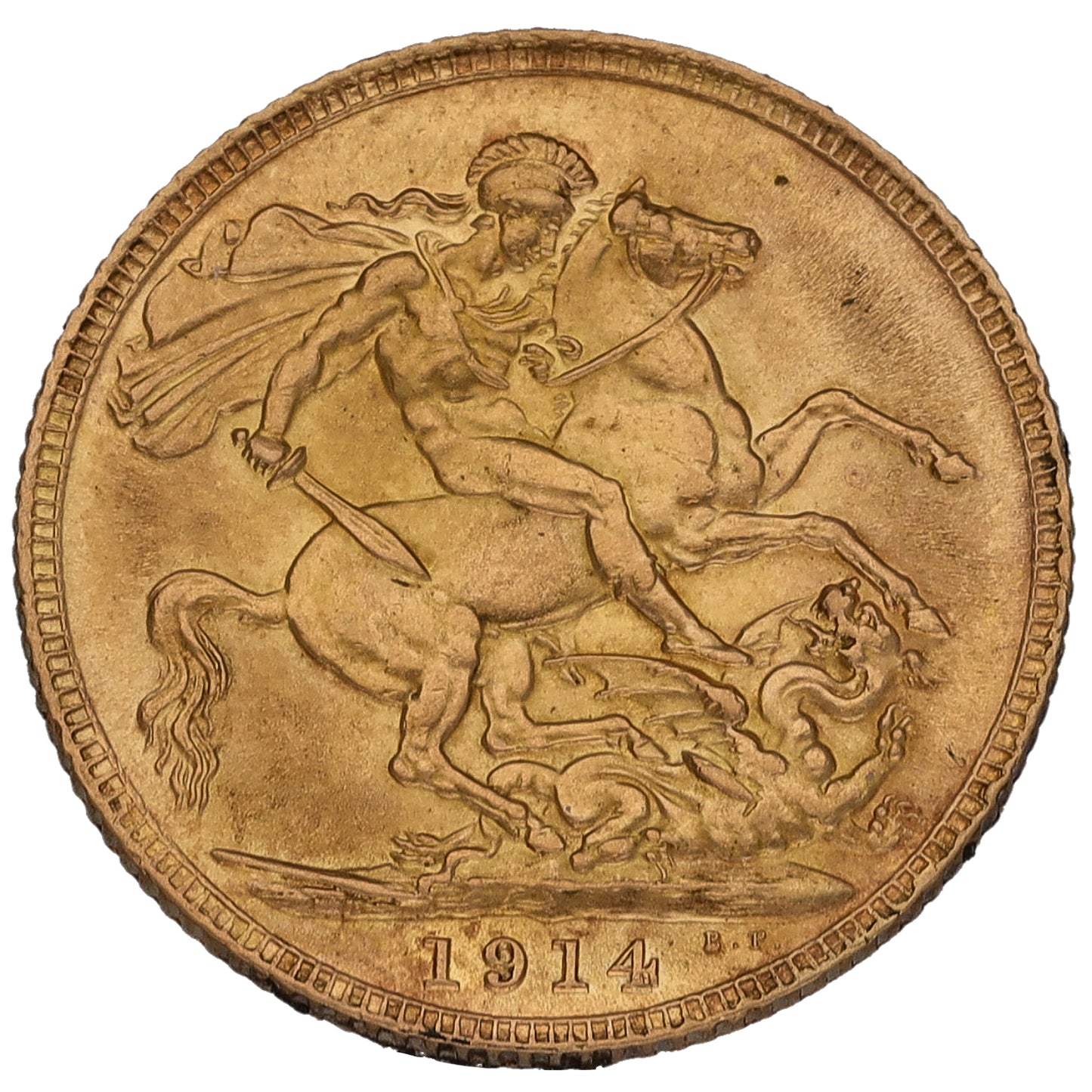 22ct Gold King George V Full Sovereign Coin 1914