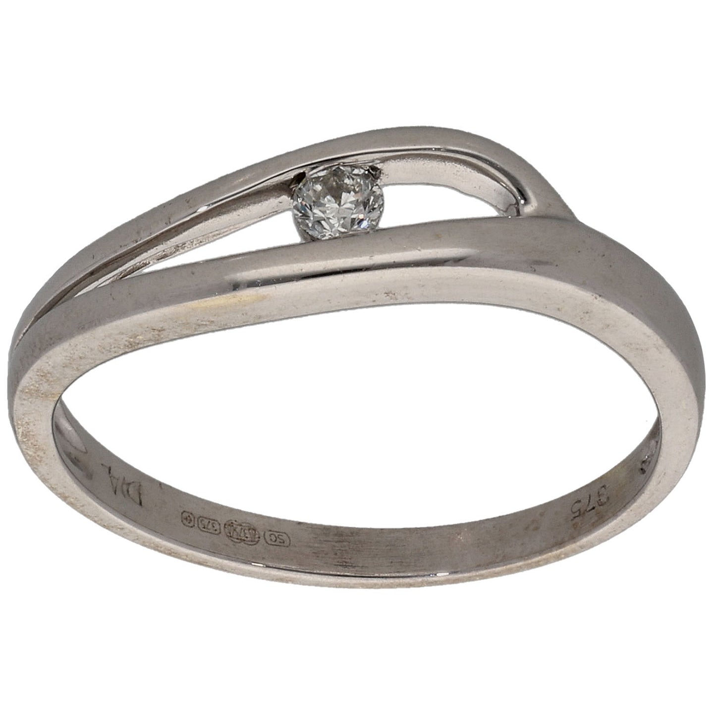 9ct Gold 0.05ct Diamond Solitaire Ring Size L