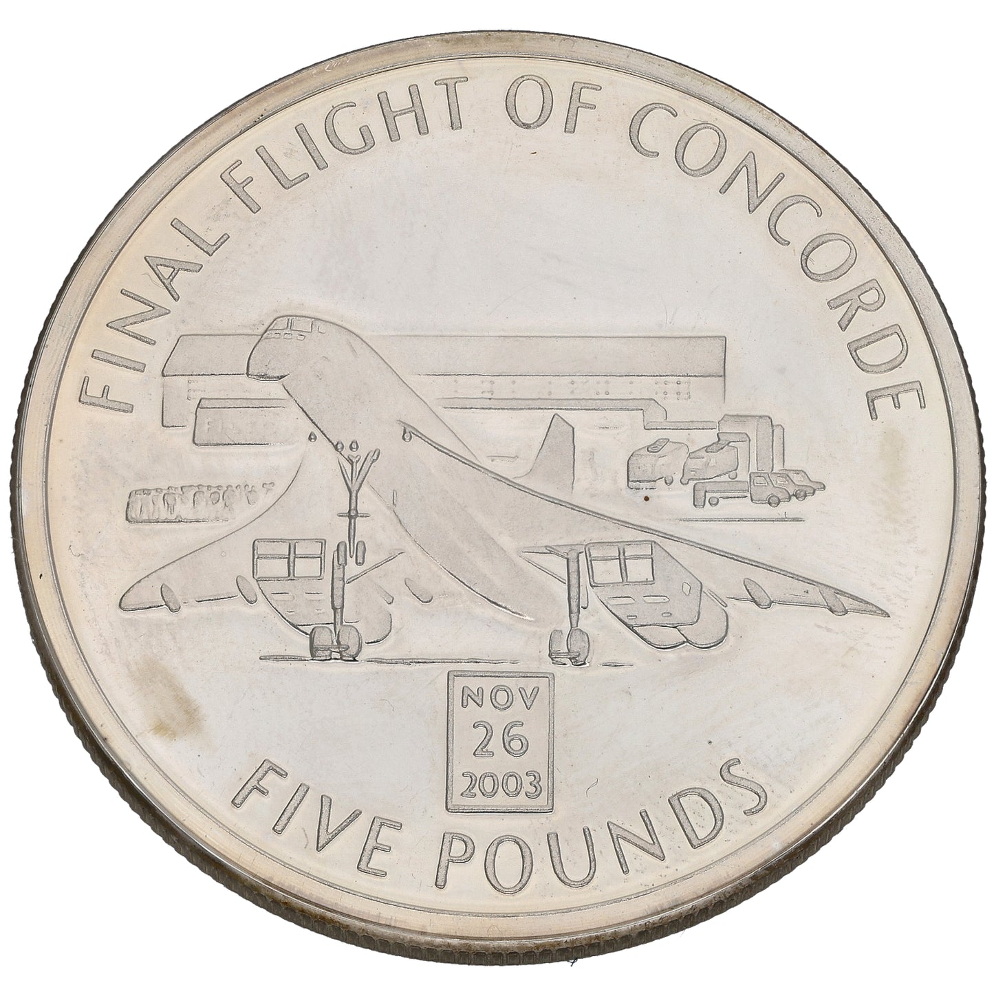 Sterling Silver Final Flight Of The Concorde Five Pounds Coin 2006