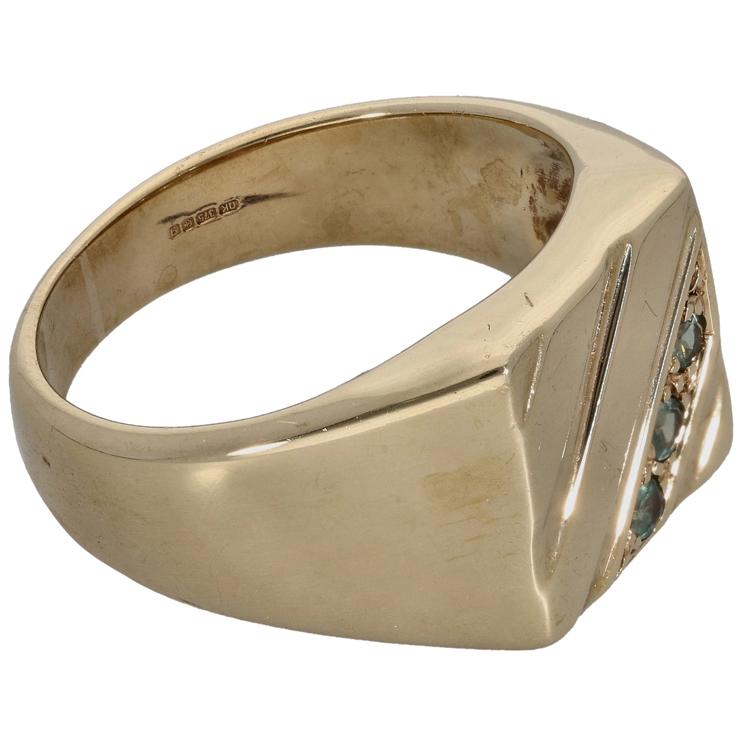 9ct Gold Chrysoberyl Signet Ring Size T