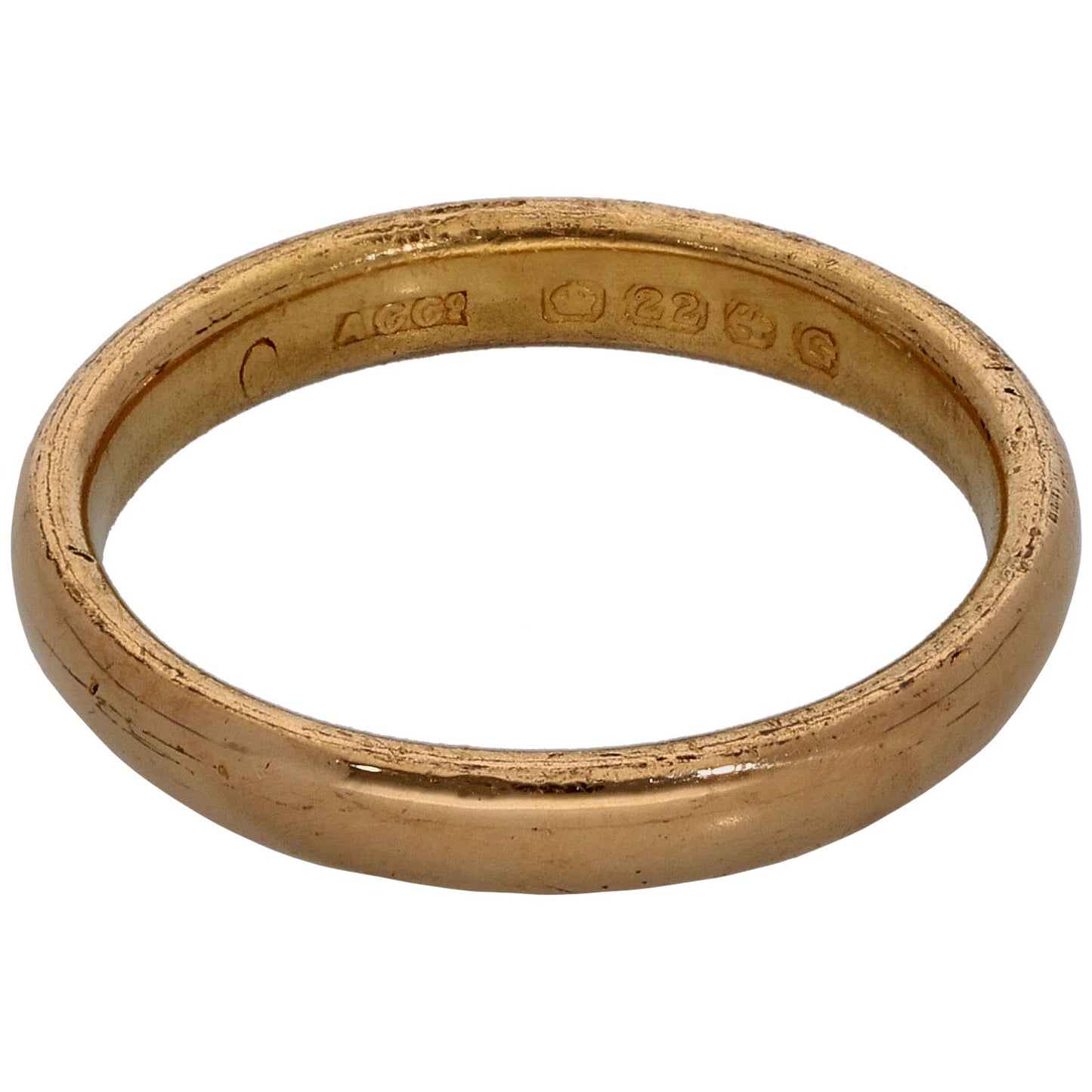 22ct Gold Plain Wedding Ring Size N
