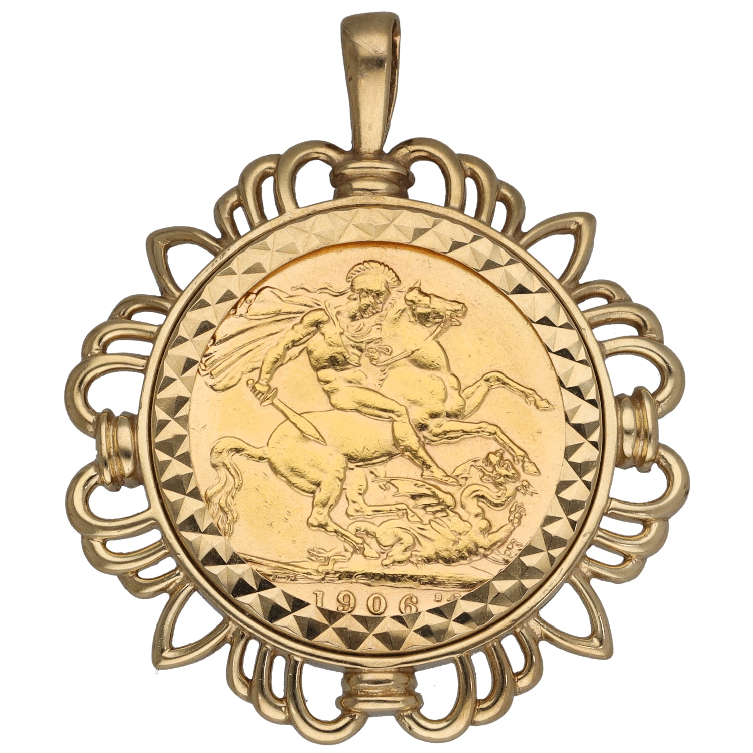 9ct Gold Full Sovereign Coin Pendant | H&T