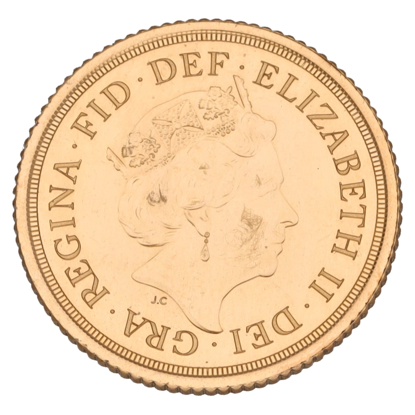 22ct Gold Queen Elizabeth II Half Sovereign Coin 2017