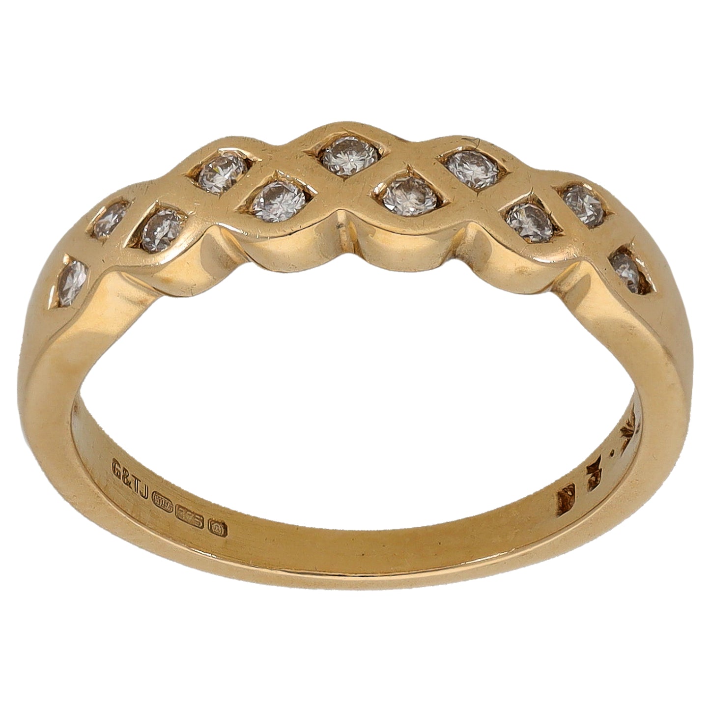 9ct Gold 0.20ct Diamond Dress/Cocktail Ring Size M