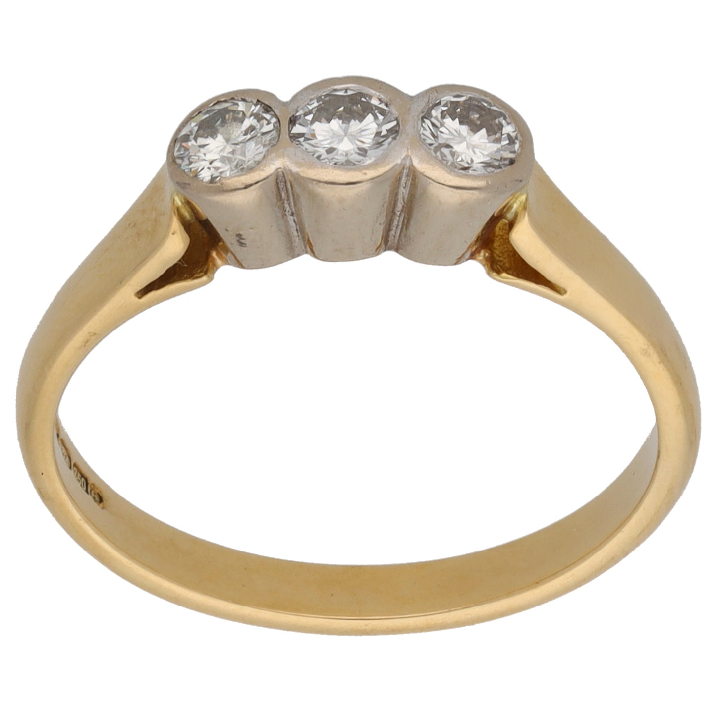 18ct Gold 0.36ct Diamond Trilogy Ring Size N