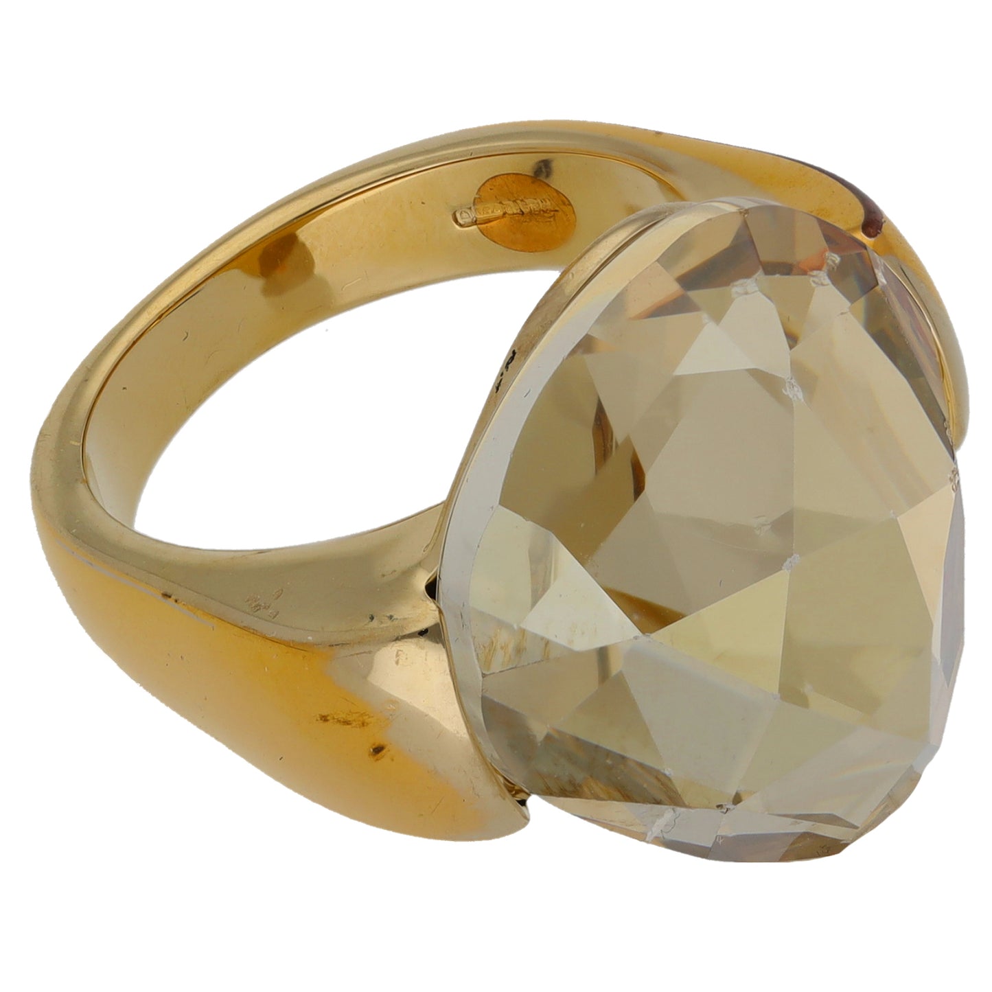 18ct Gold Citrine Single Stone Ring Size M