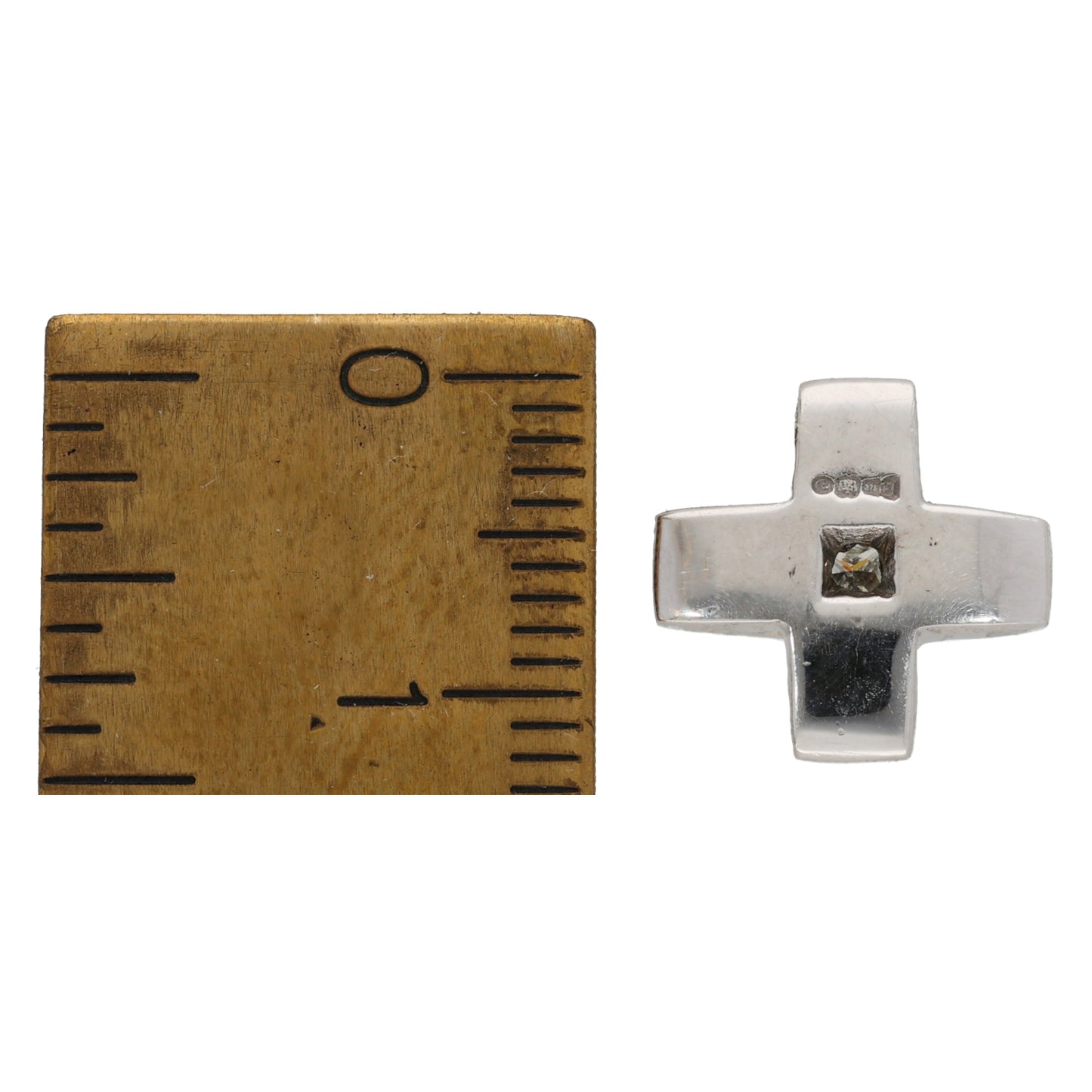 9ct White Gold 0.10ct Diamond Cross Pendant