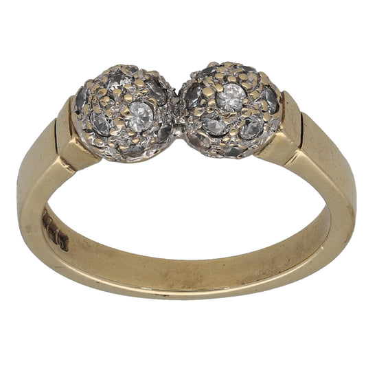 9ct Gold Cubic Zirconia Dress/Cocktail Ring Size S