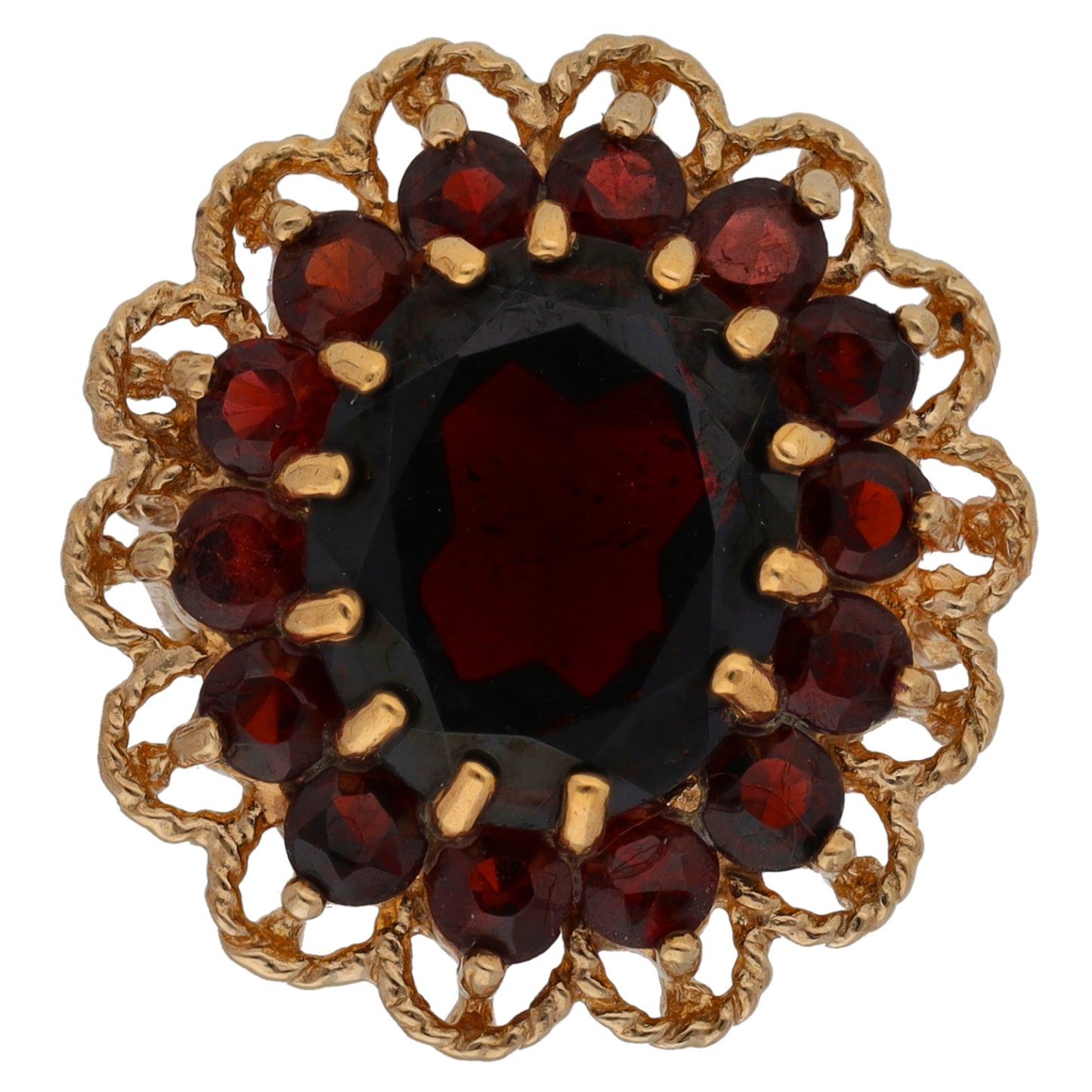 9ct Gold Garnet Dress/Cocktail Ring Size K