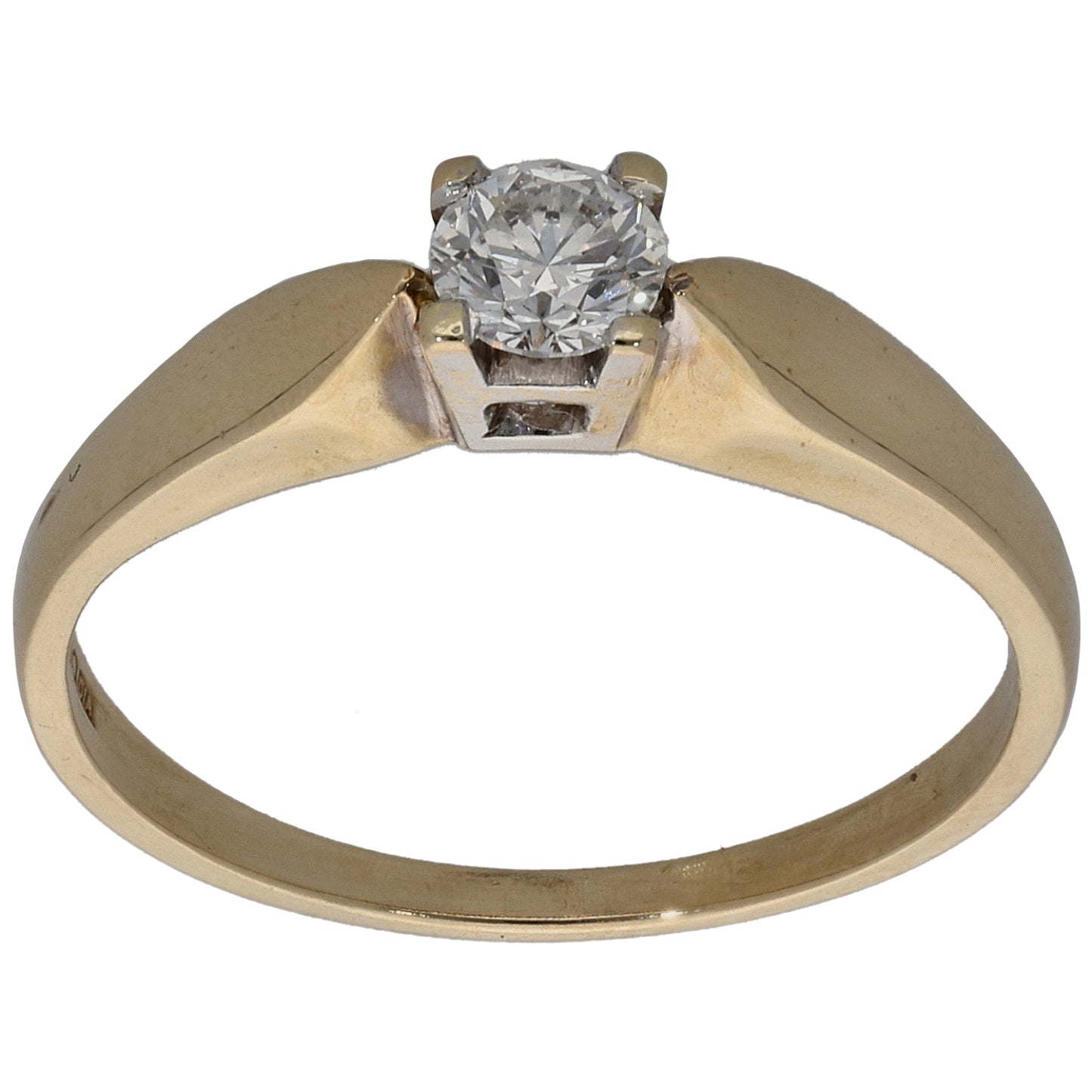 9ct Gold 0.25ct Diamond Solitaire Ring Size L
