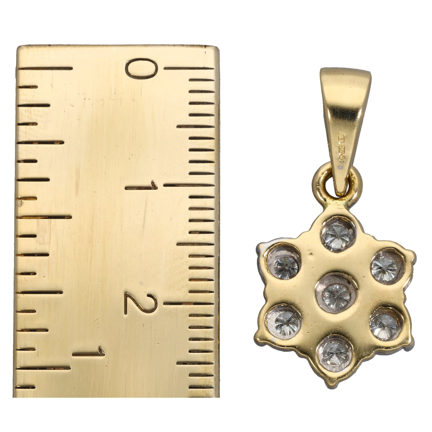 18ct Gold 0.35ct Diamond Cluster Pendant