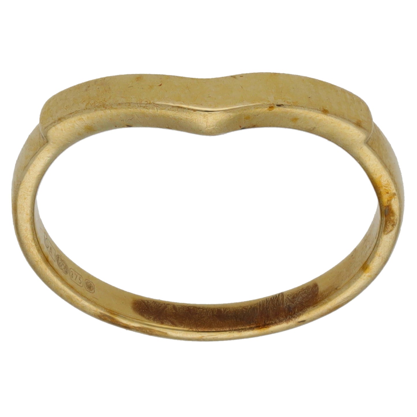 9ct Gold Wishbone Ring Size M