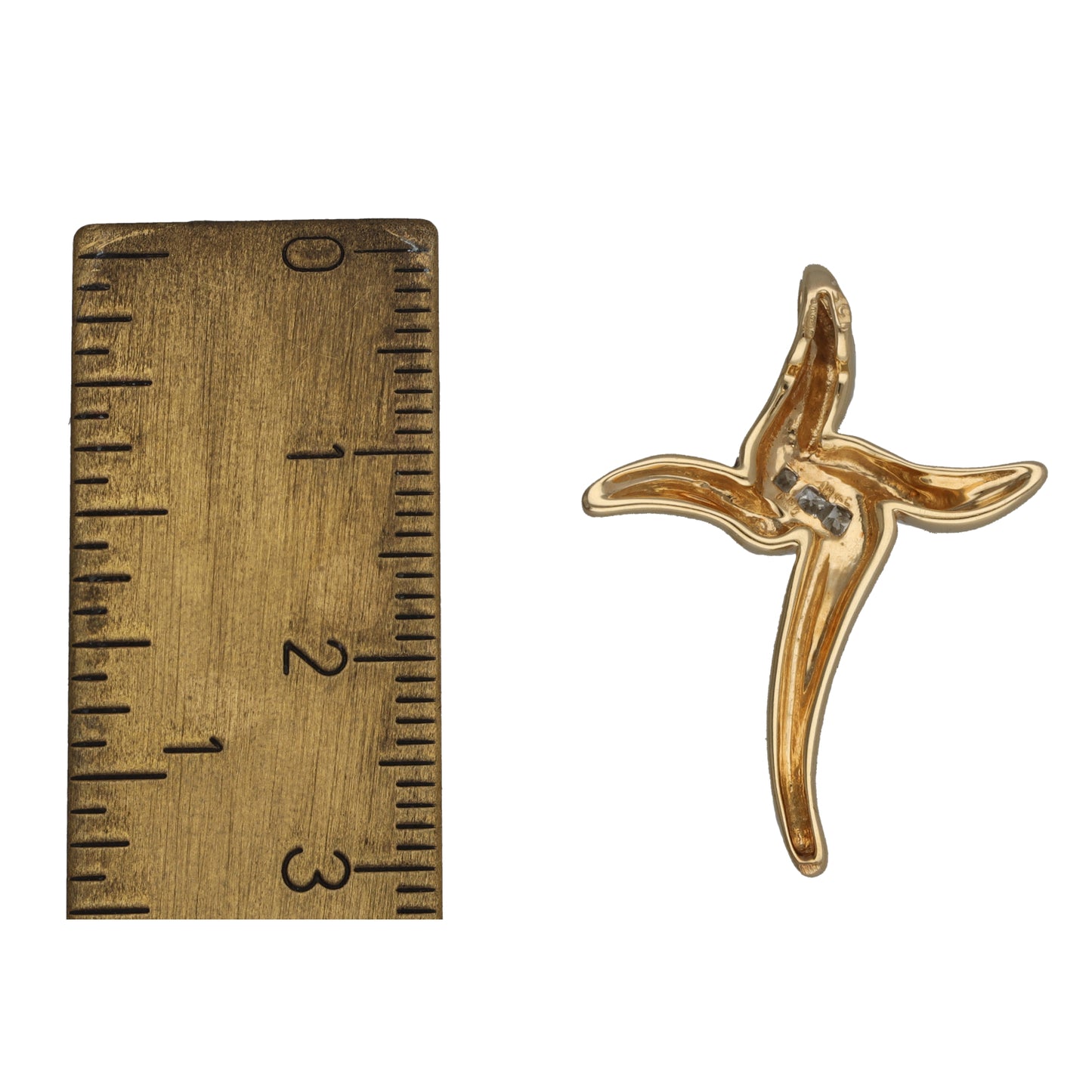 14ct Gold 0.06ct Diamond Cross Pendant