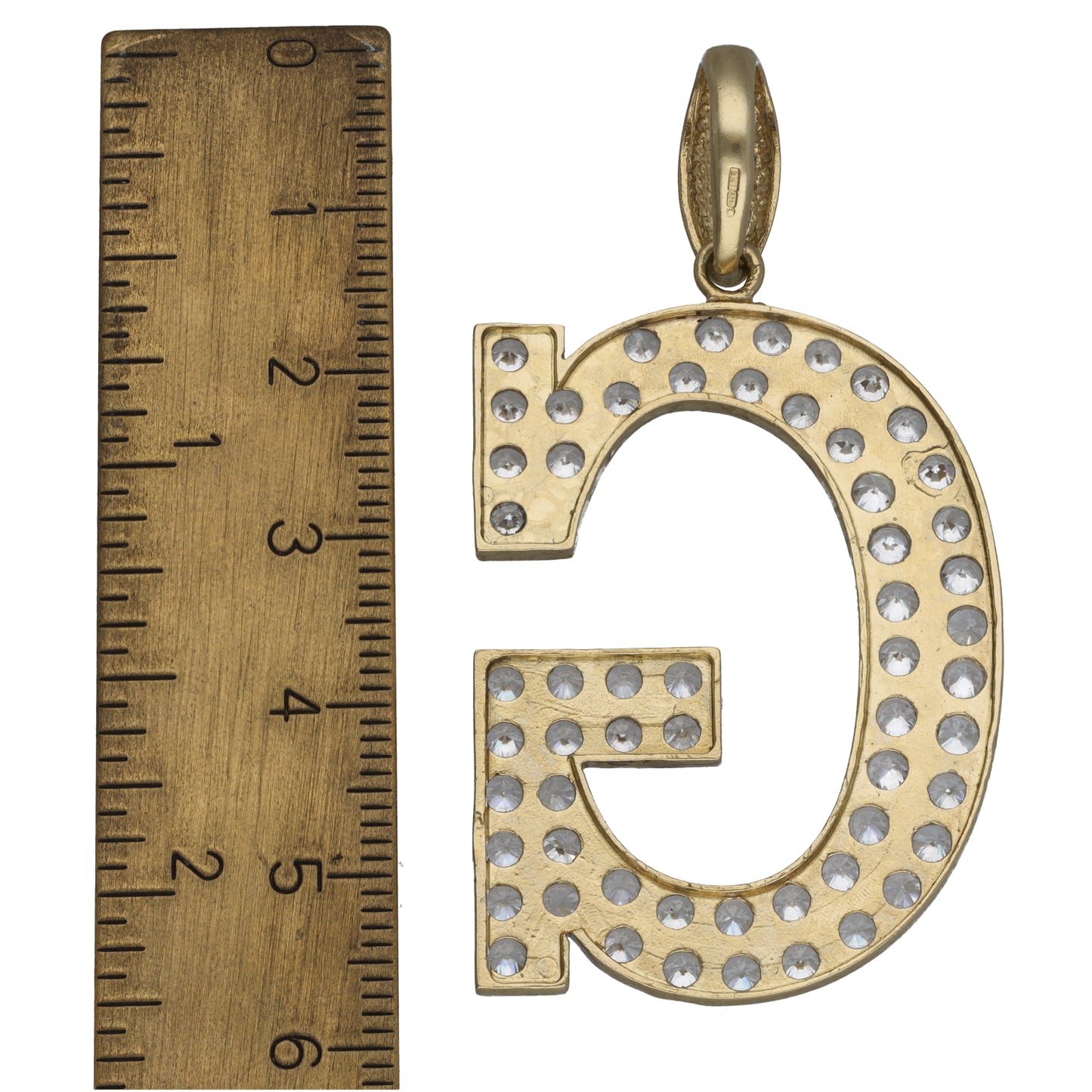 9ct Gold Cubic Zirconia Initial 'G' Pendant