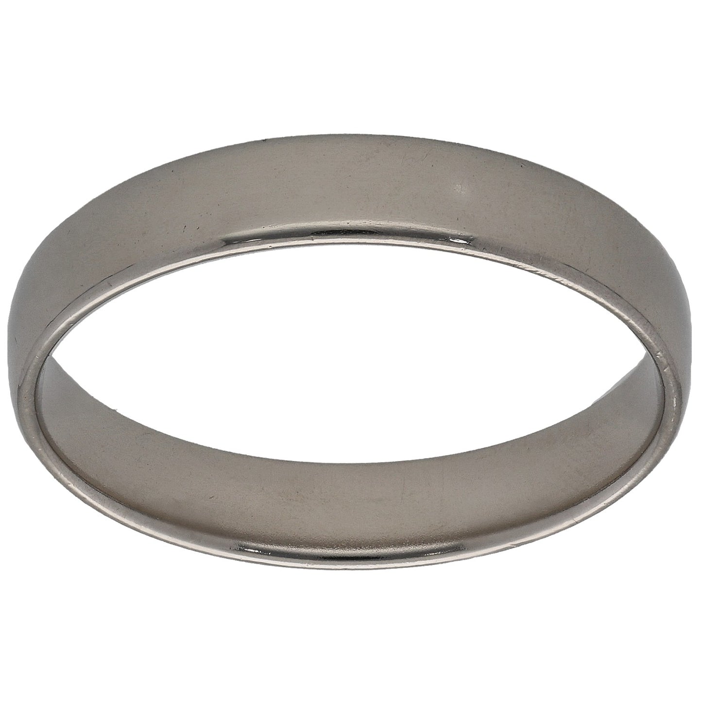 Plain platinum wedding band ring, smooth polished profile