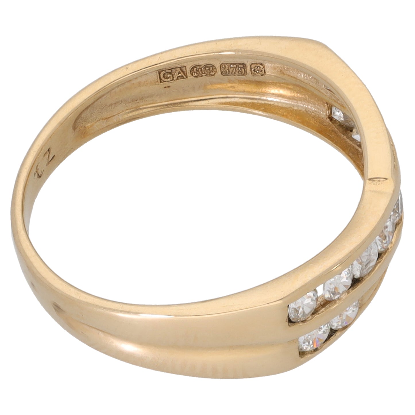 9ct Gold Cubic Zirconia Half Eternity Ring Size N