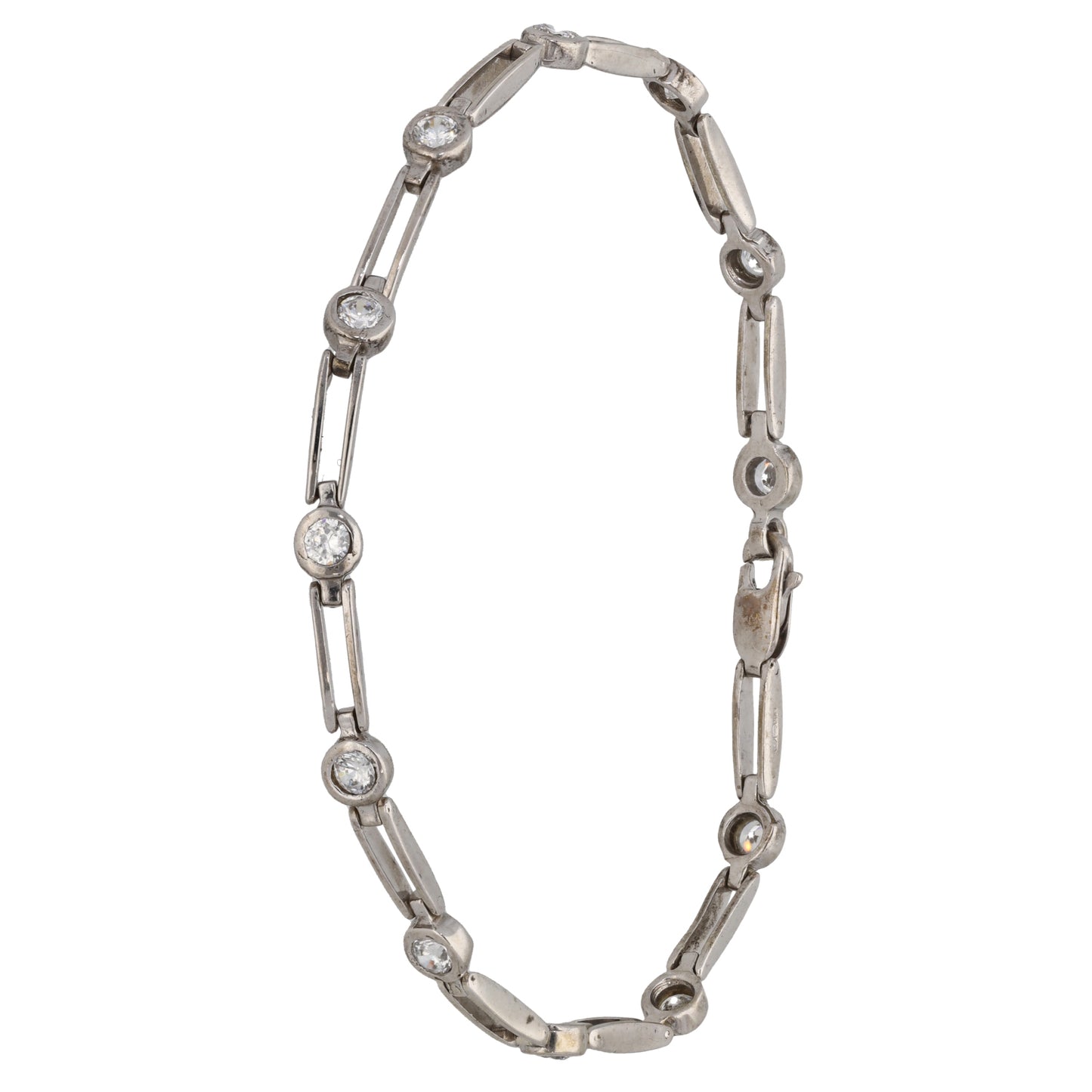 9ct White Gold Cubic Zirconia Fancy Stone Set Bracelet