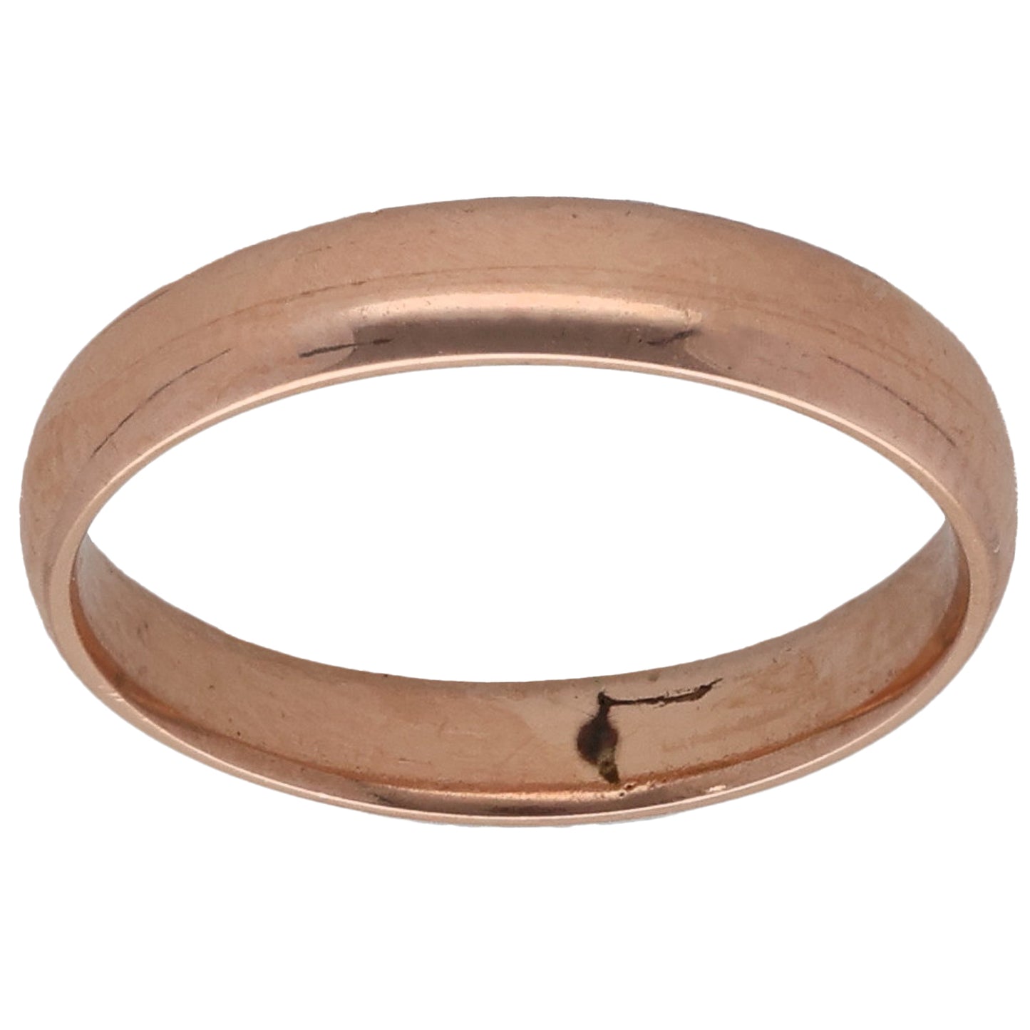 9ct Rose Gold Plain Wedding Ring Size K