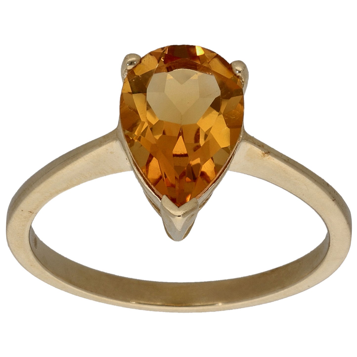9ct Gold Citrine Dress/Cocktail Ring Size N