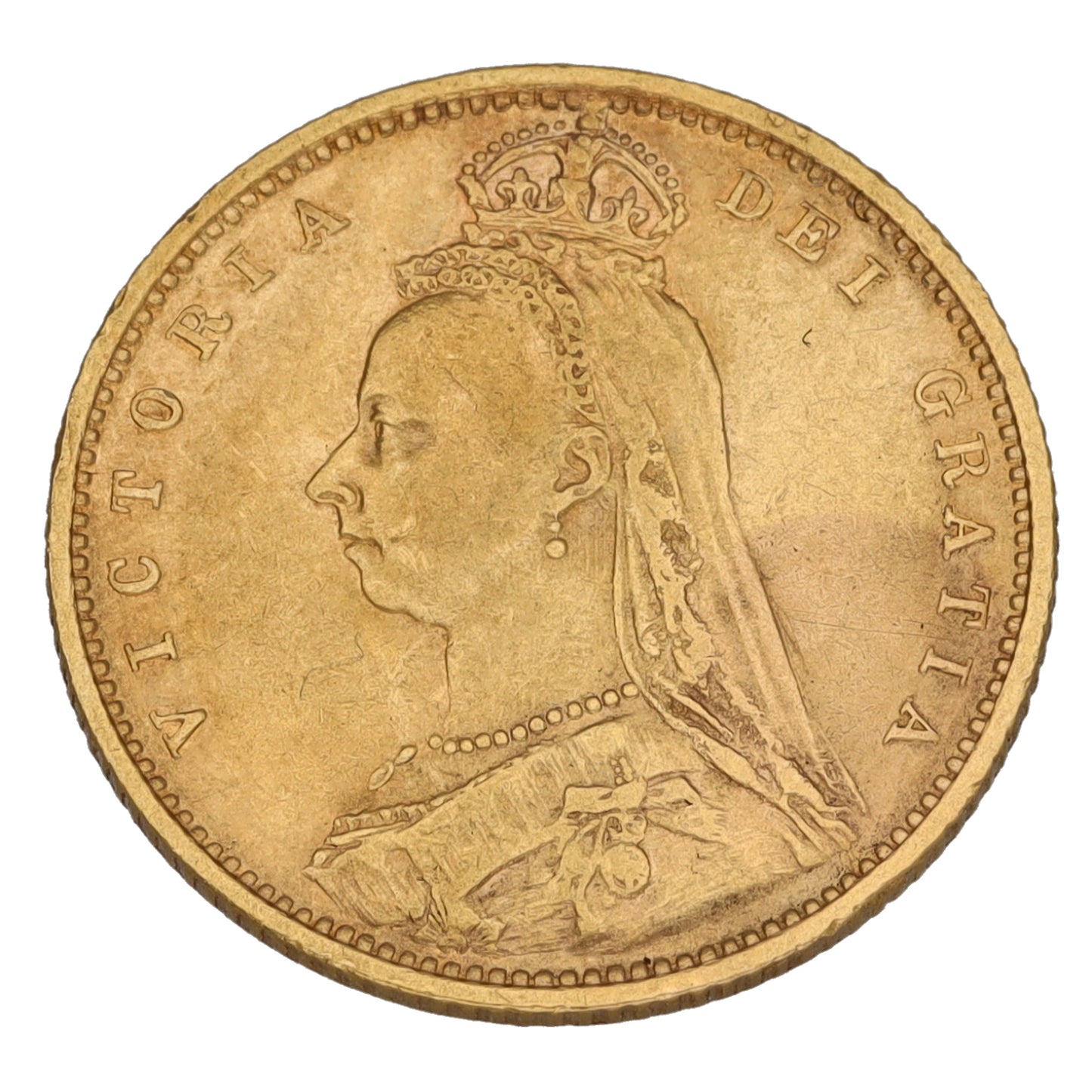 22ct Gold Queen Victoria Half Sovereign Coin 1891