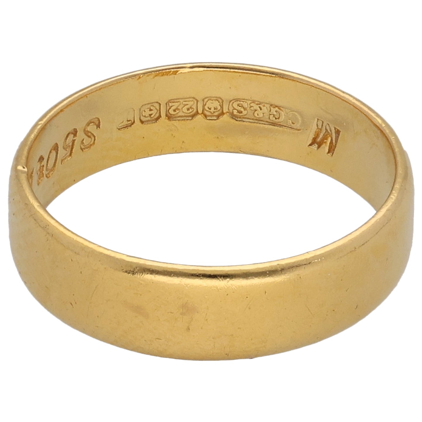 22ct Gold Plain Wedding Ring Size M