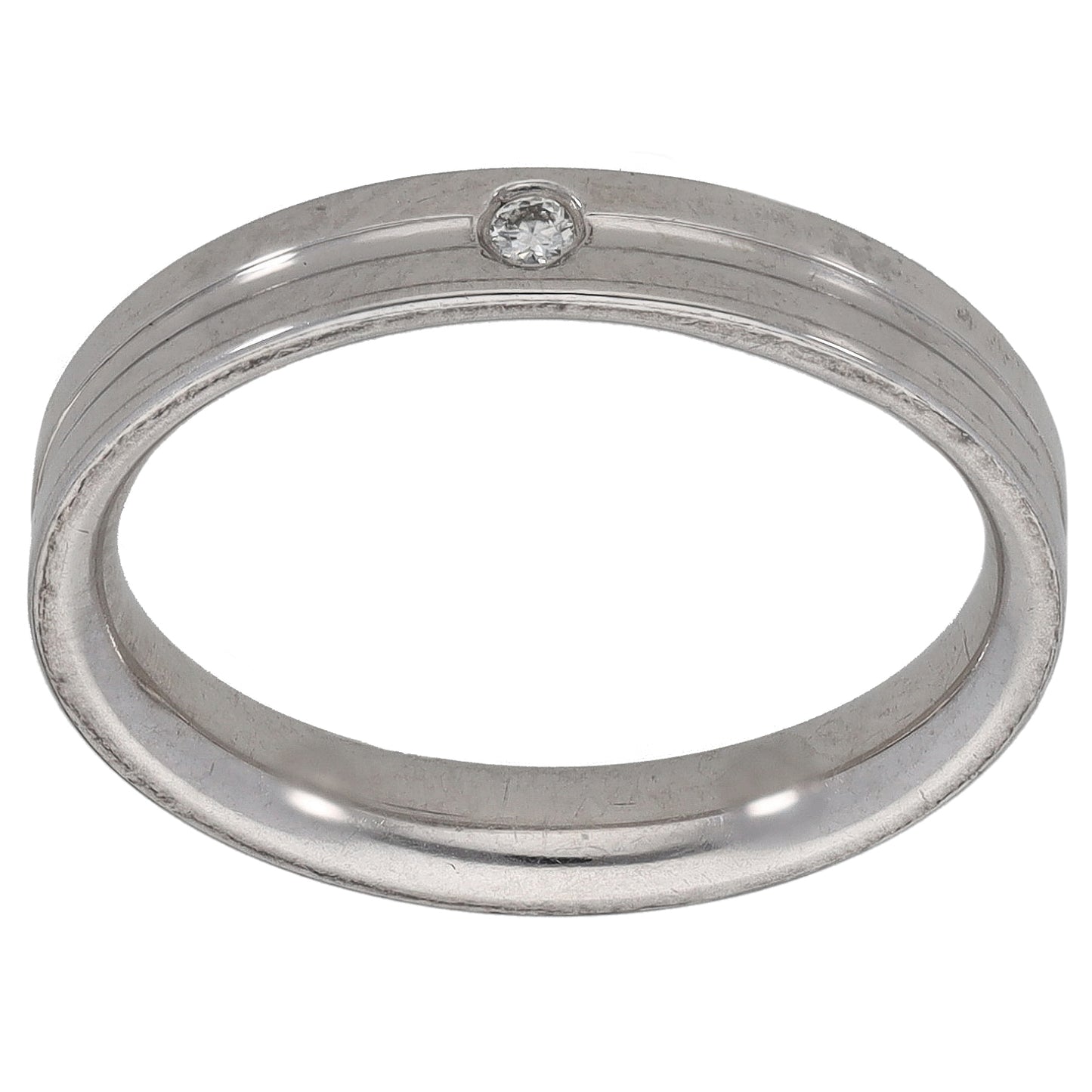 18ct White Gold 0.02ct Diamond Wedding Ring Size K