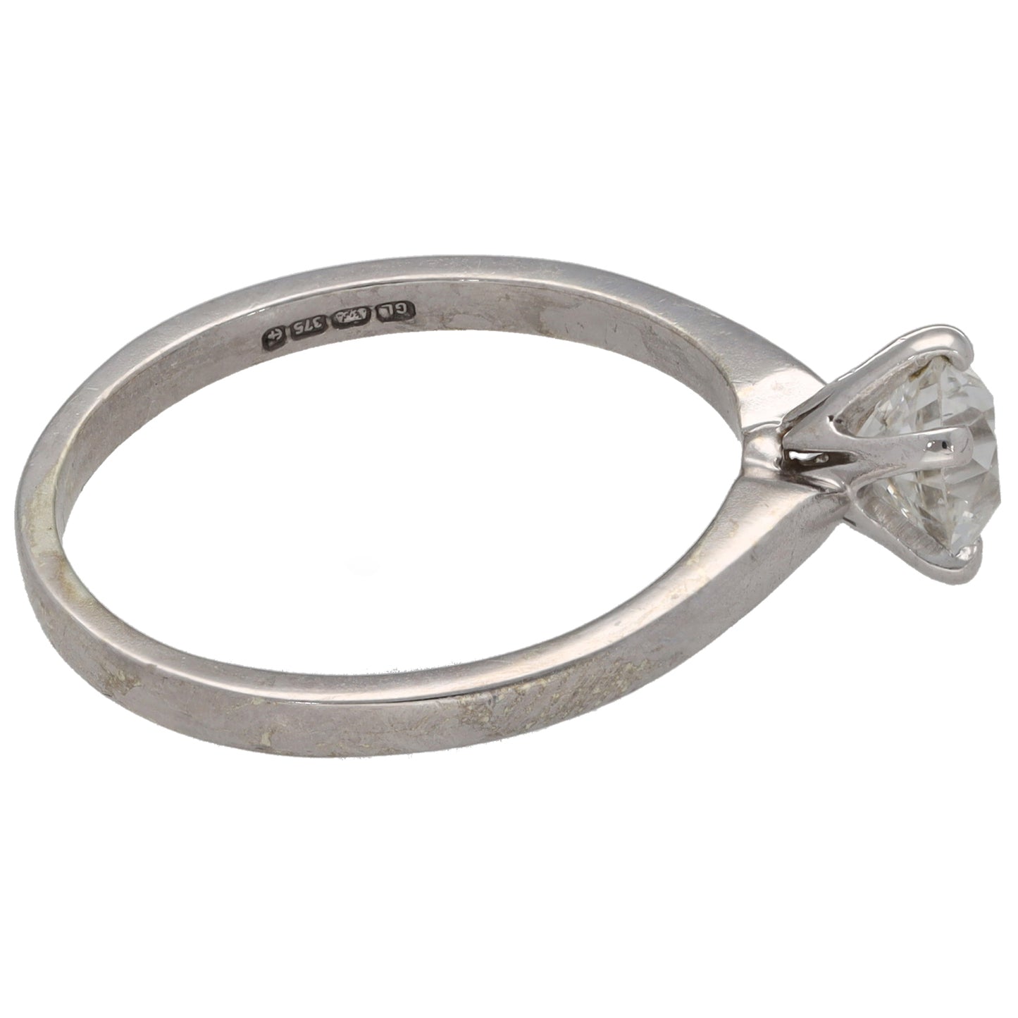 9ct Gold 0.85ct Diamond Solitaire Ring Size Q