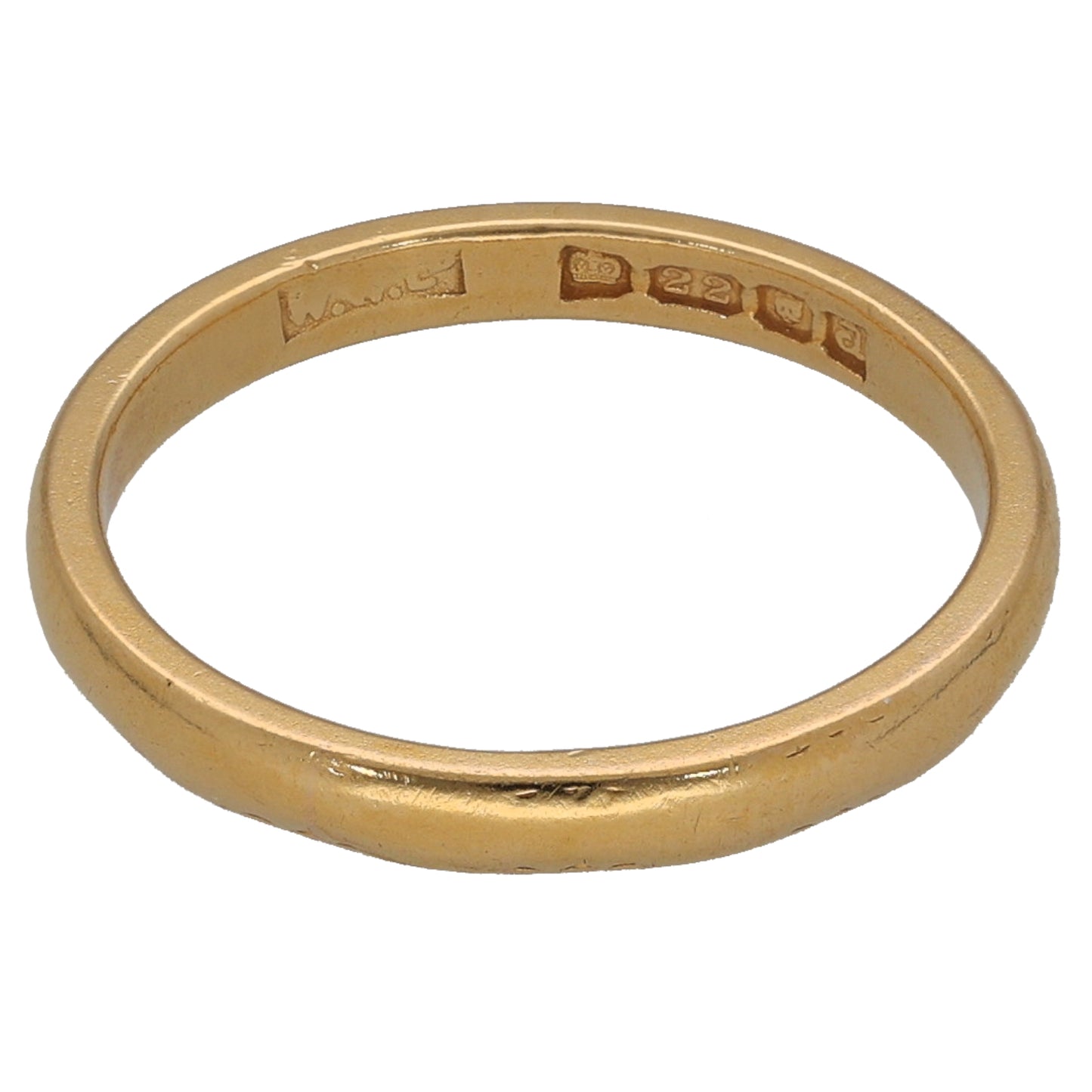22ct Gold Plain Wedding Ring Size J