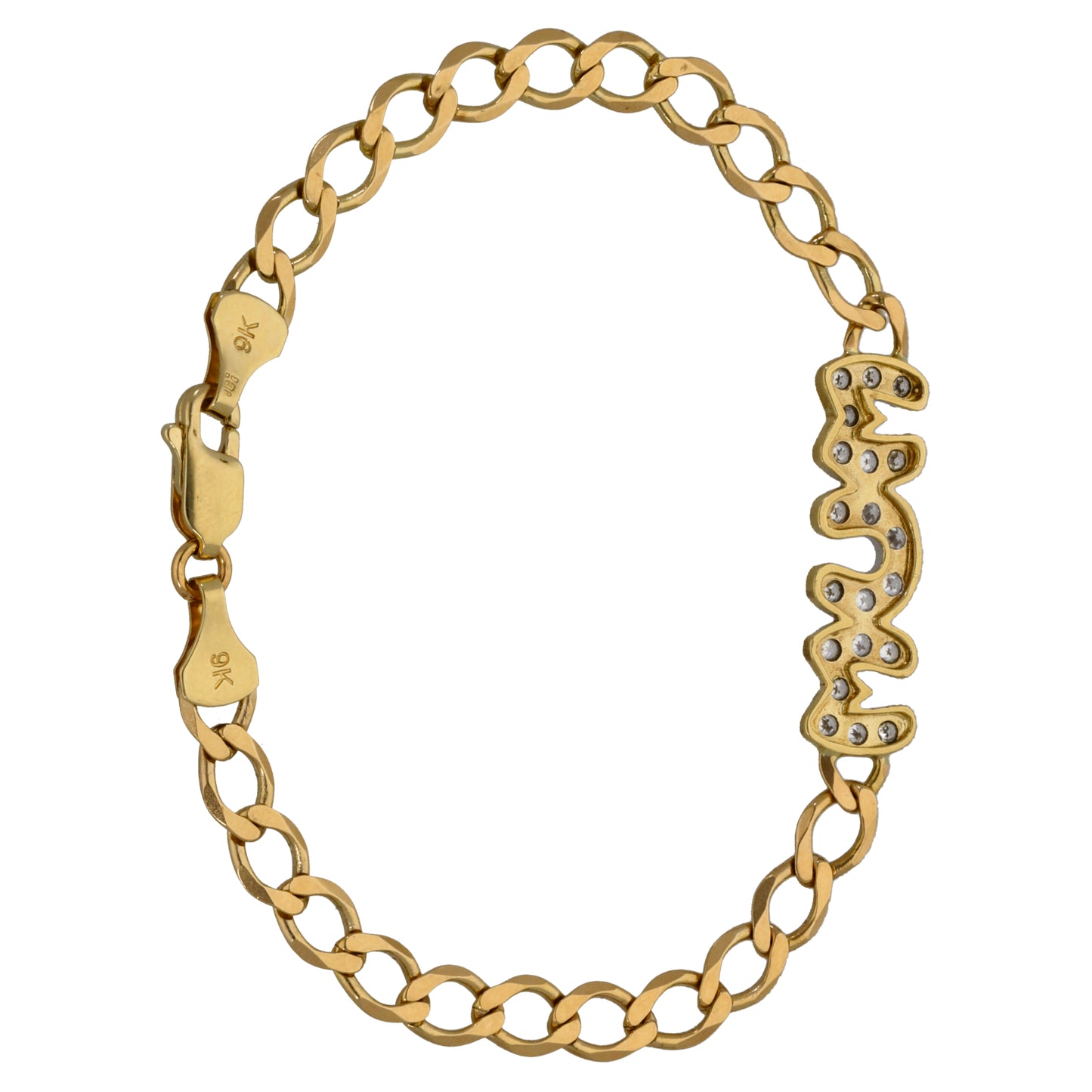 9ct Gold Cubic Zirconia Mum Bracelet