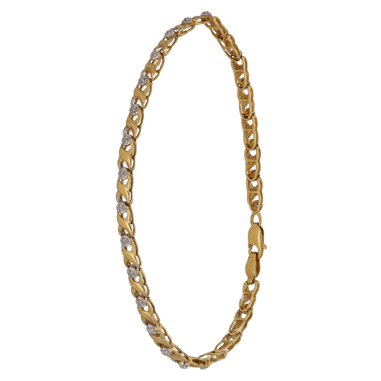 9ct Gold 0.06ct Diamond Line/Tennis Bracelet
