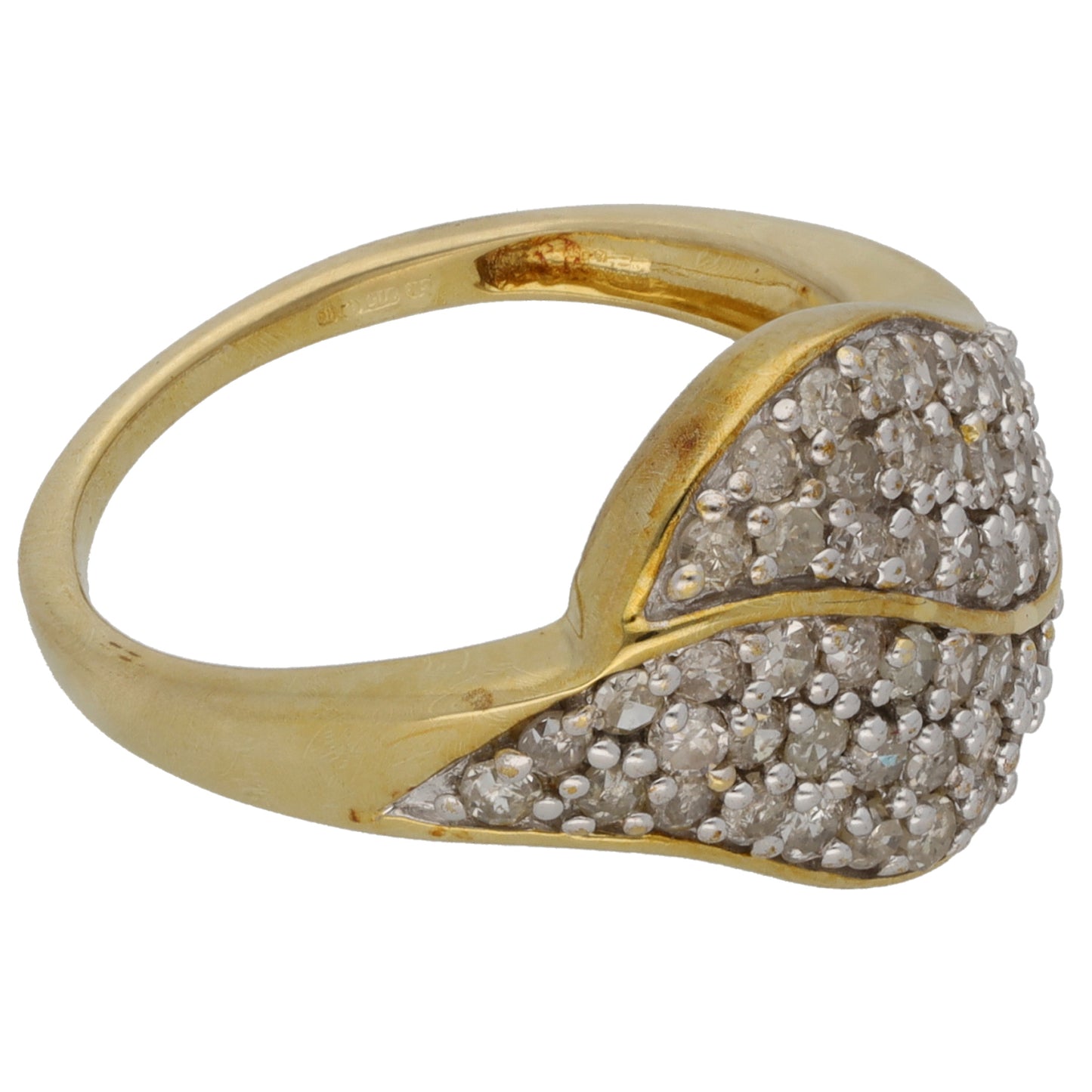 9ct Gold 1.00ct Diamond Dress/Cocktail Ring Size O
