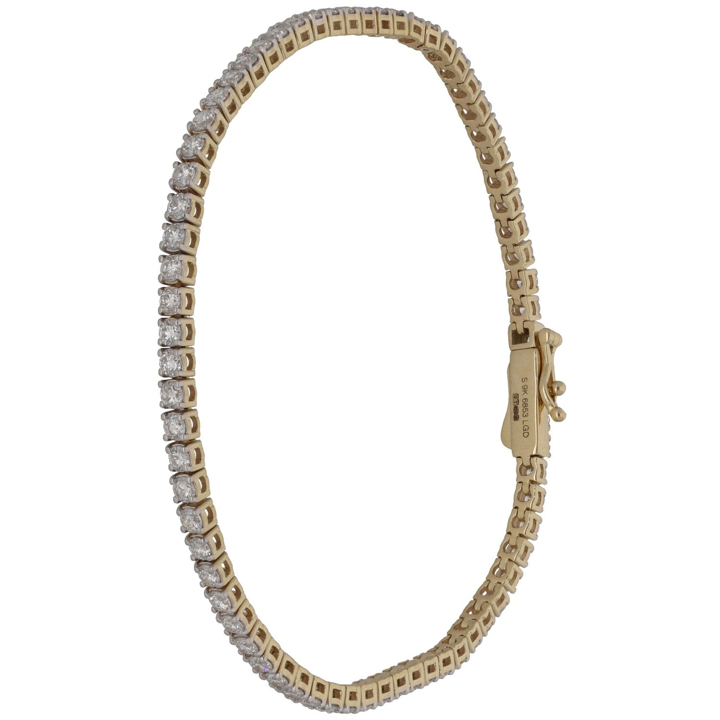 New 9ct Gold 3.00ct Laboratory-Grown Diamond Line/Tennis Bracelet