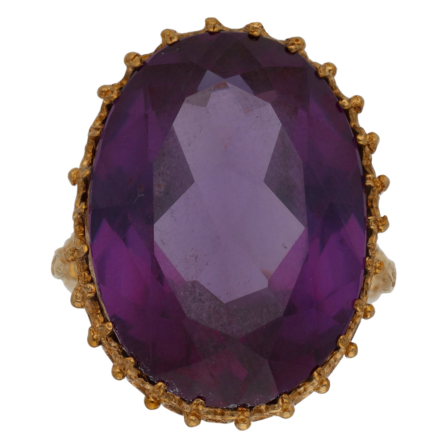 9ct Gold Man Made Sapphire Single Stone Ring Size R