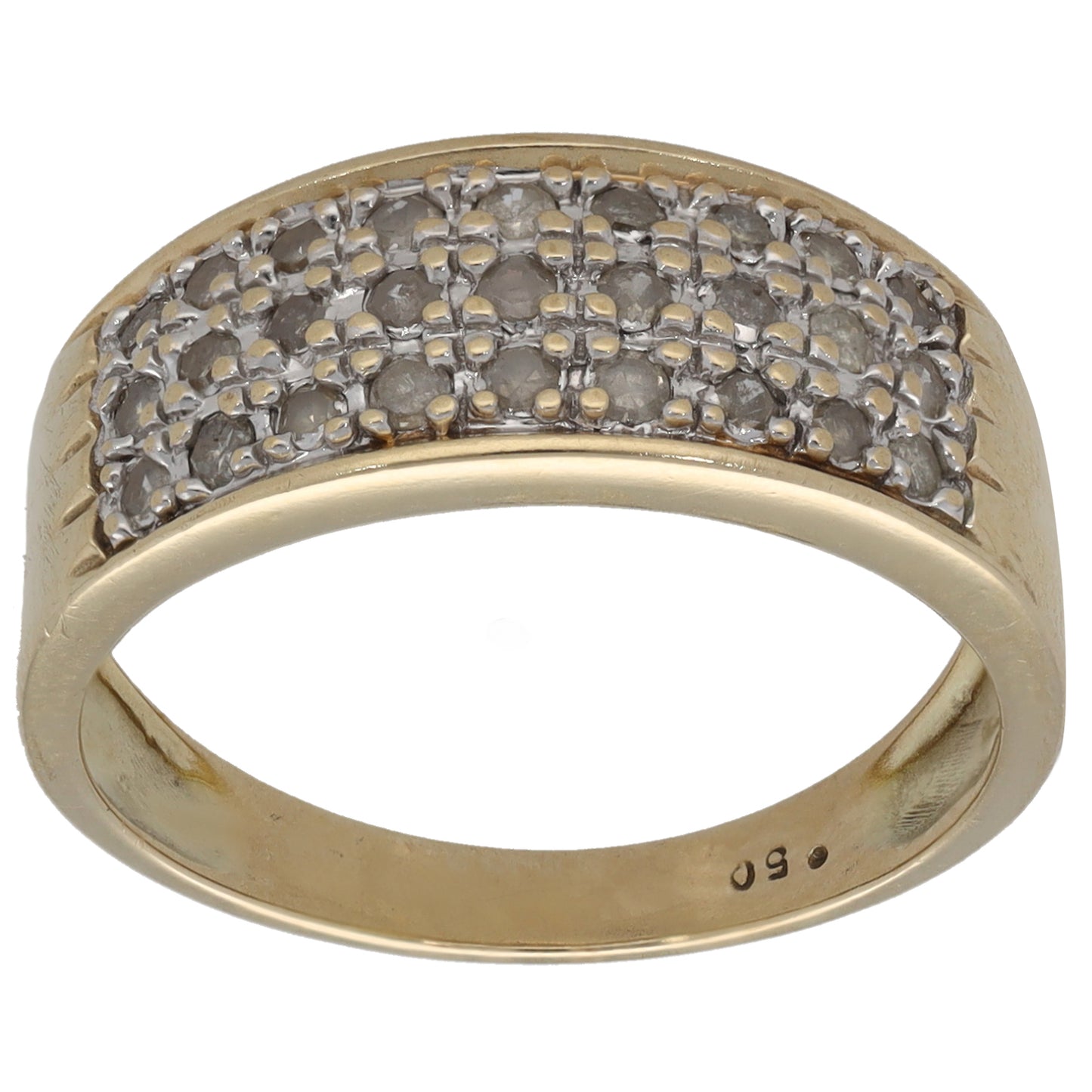 9ct Gold 0.50ct Diamond Dress/Cocktail Ring Size P