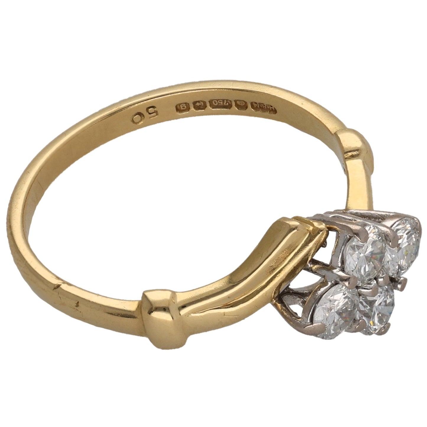 18ct Gold 0.50ct Diamond Cluster Ring Size N