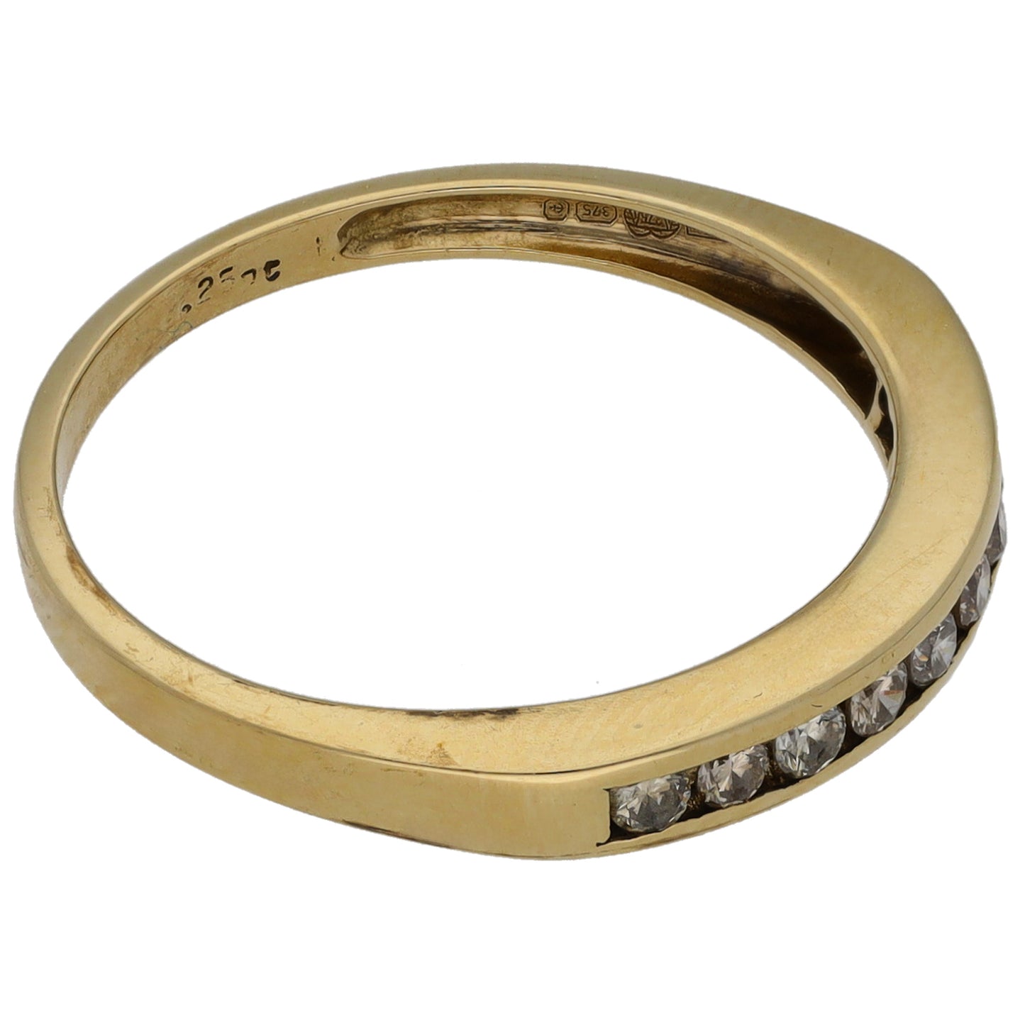 9ct Gold 0.25ct Diamond Half Eternity Ring Size N