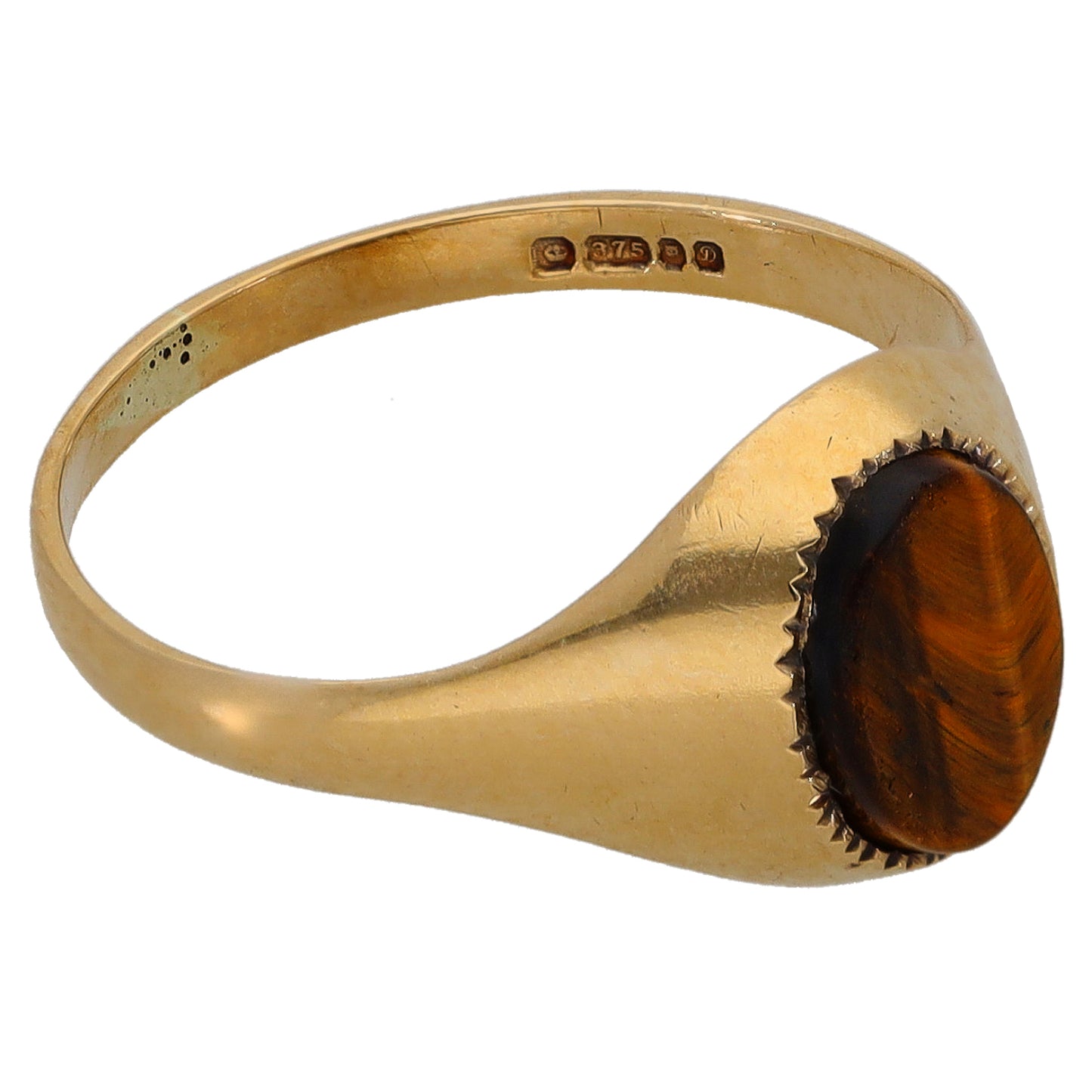 9ct Gold Tiger's Eye Signet Ring Size M