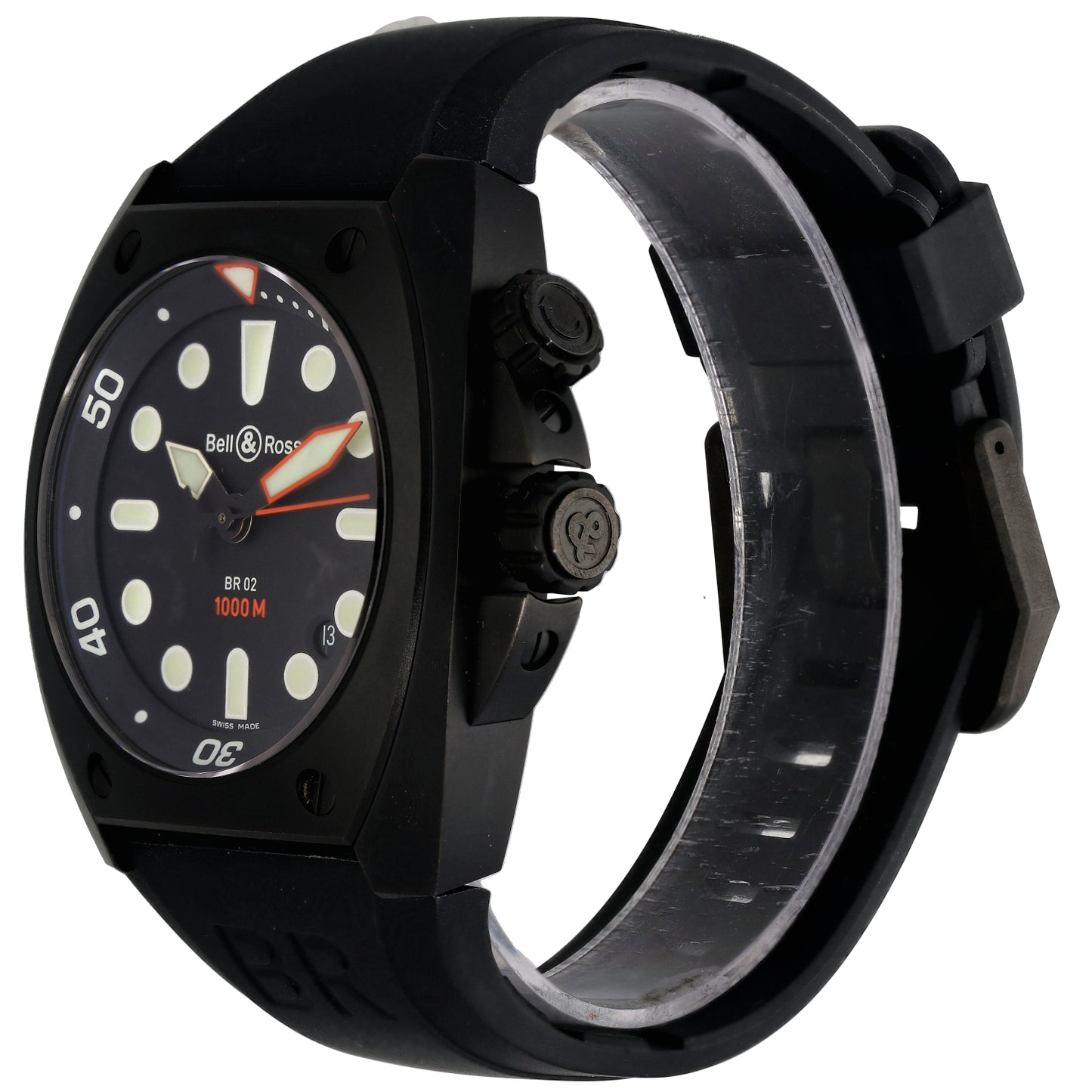 Bell & Ross BR02 BR02-20 44mm PVD Stainless Steel Watch