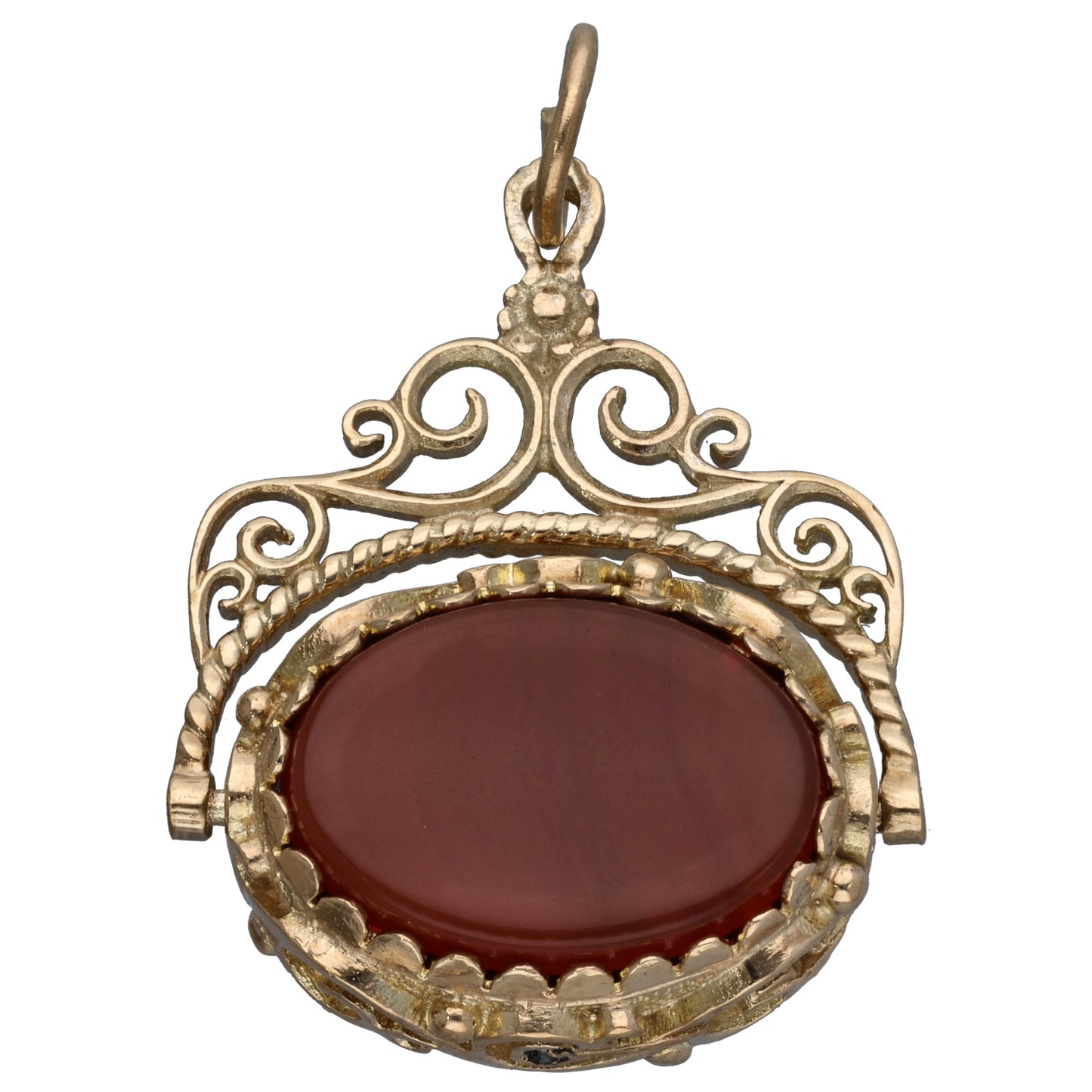 9ct Gold Carnelian & Onyx Fob Pendant