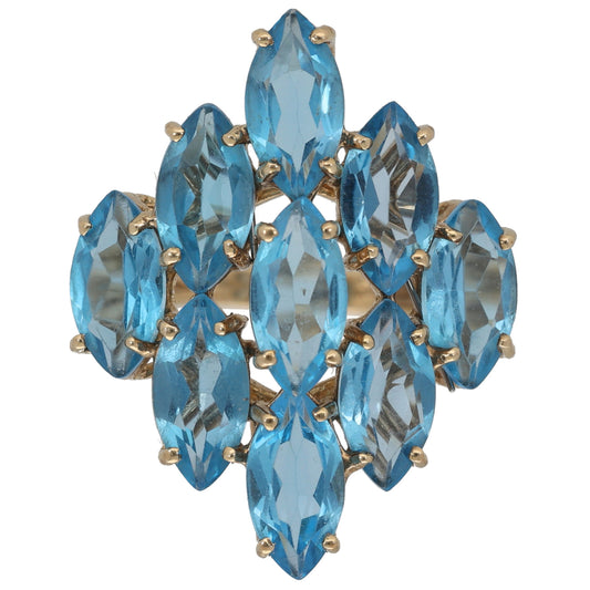 9ct Gold Topaz Dress/Cocktail Ring Size L