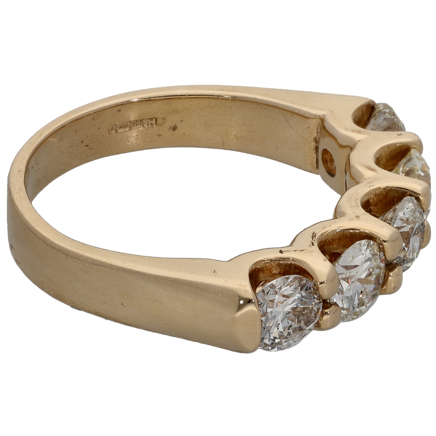 14ct Gold 1.77ct Diamond Half Eternity Ring Size P