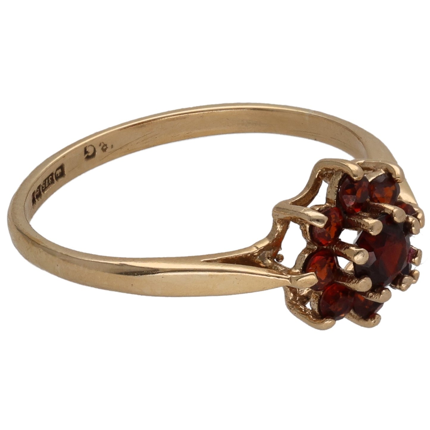 9ct Gold Garnet Dress/Cocktail Ring Size L