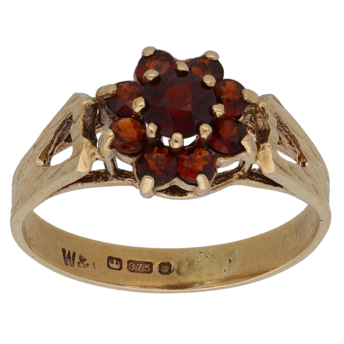 9ct Gold Garnet Dress/Cocktail Ring Size K