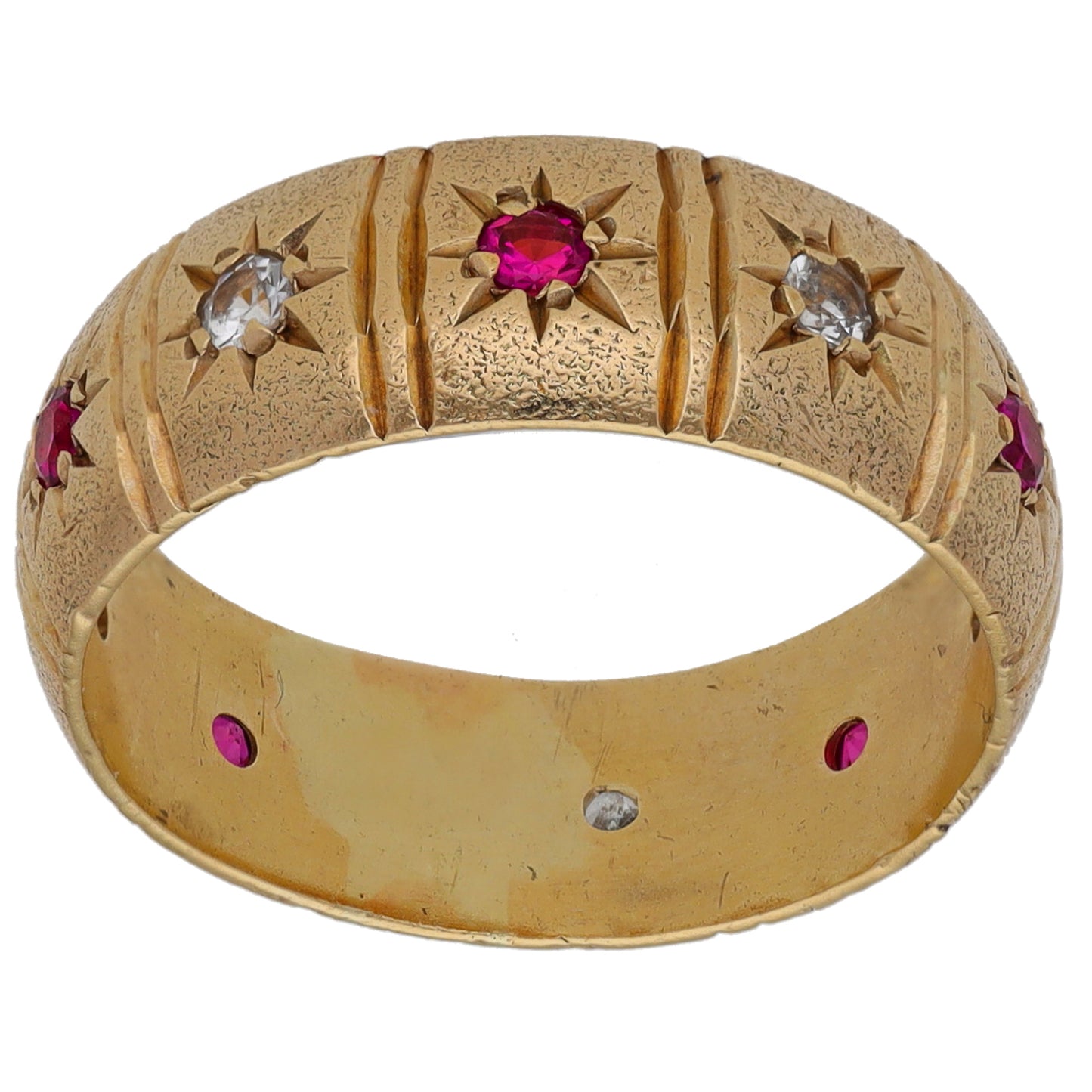 9ct Gold Imitation Gems Dress/Cocktail Ring Size N