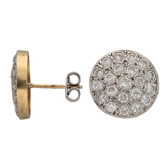 9ct Gold Cubic Zirconia Cluster Earrings