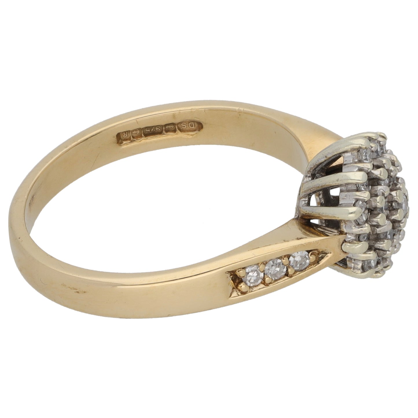 9ct Gold 0.25ct Diamond Cluster Ring Size K