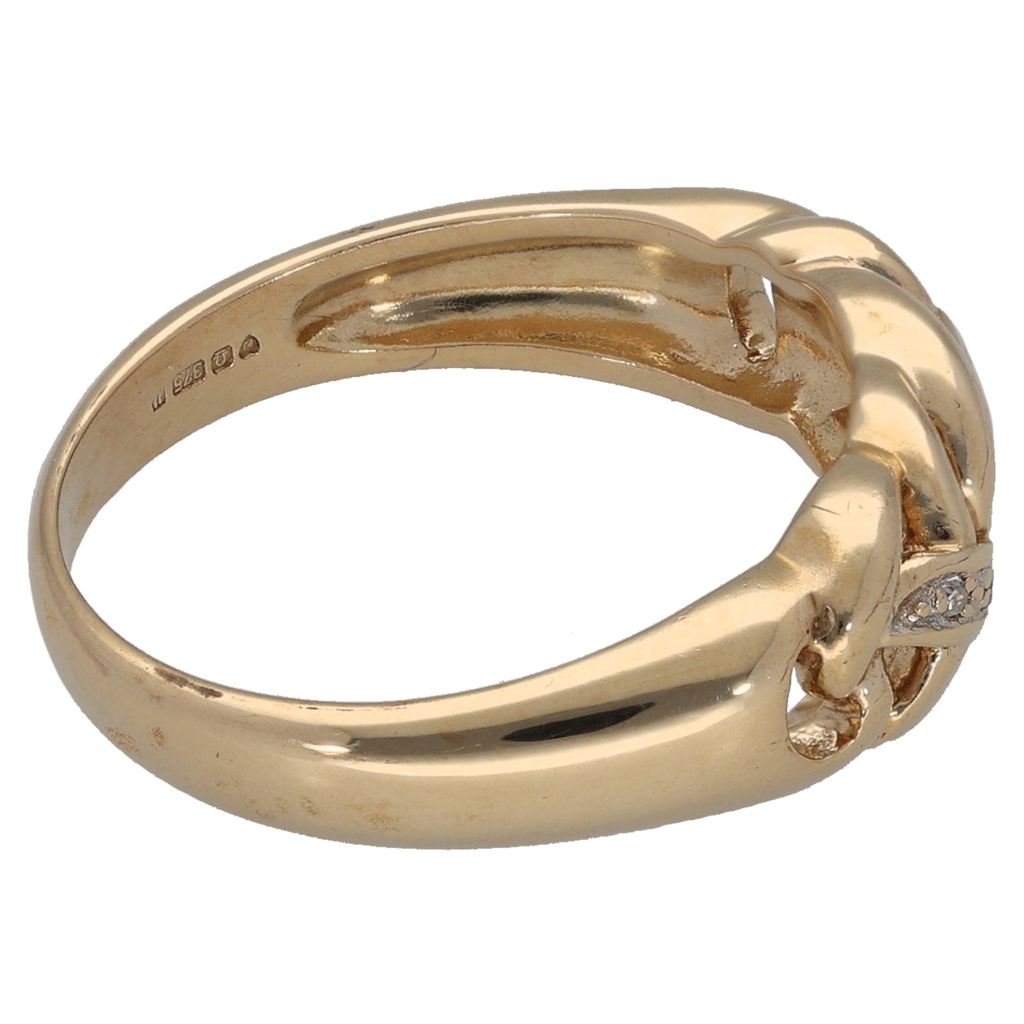 9ct Gold 0.02ct Diamond Dress/Cocktail Ring Size P