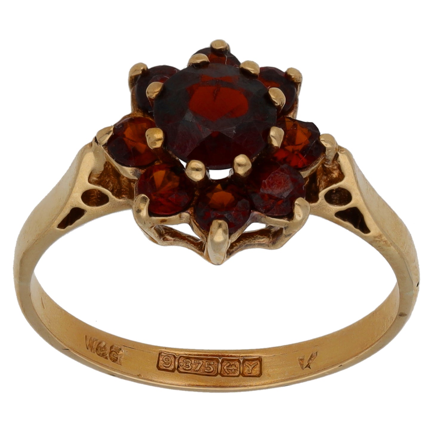 9ct Gold Garnet Dress/Cocktail Ring Size M