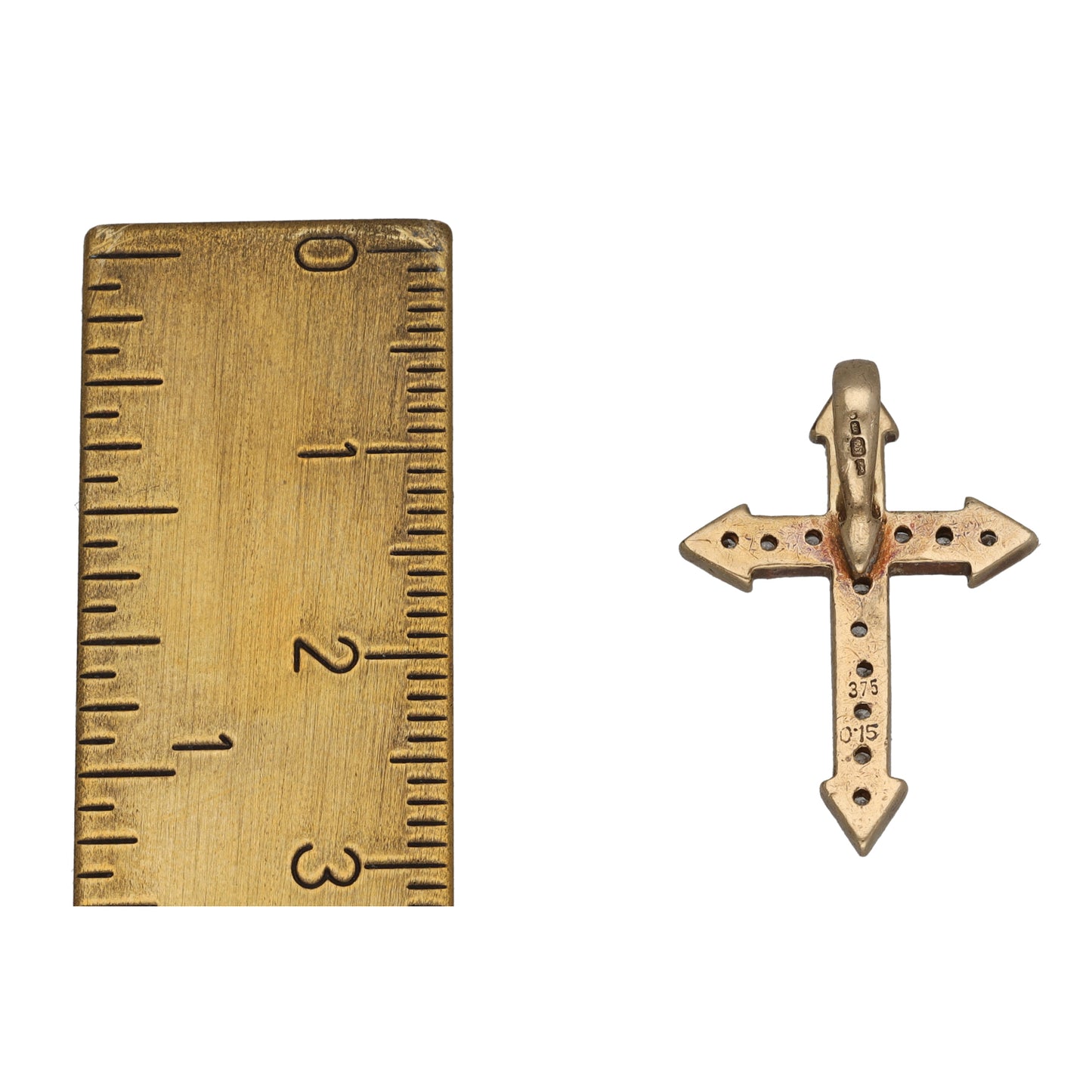 9ct Gold 0.16ct Diamond Cross Pendant