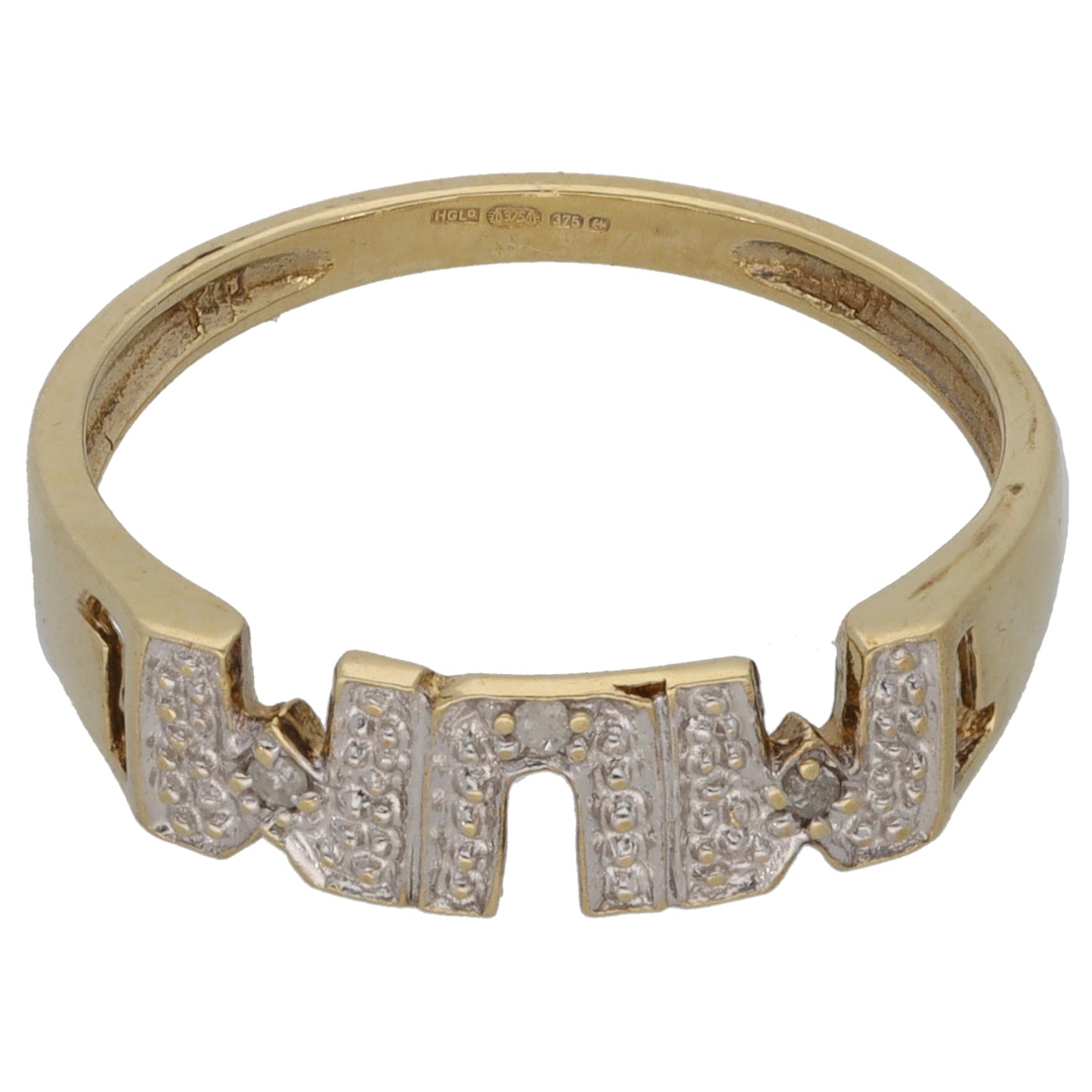 9ct Gold 0.015ct Diamond Mum/Mother Ring Size N